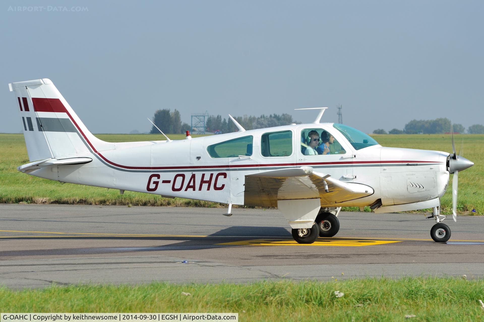 G-OAHC, 1978 Beech F33C Bonanza C/N CJ-133, Leaving in sunlight.