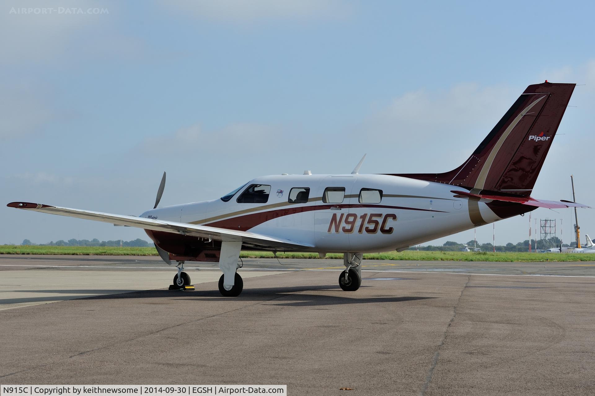 N915C, 2014 Piper PA-46R-350T Malibu Matrix Malibu Matrix C/N 4692182, Resting on apron.