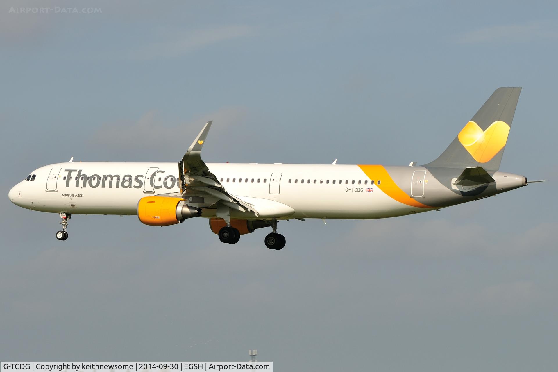 G-TCDG, 2014 Airbus A321-211 C/N 6122, Arriving from Majorca.