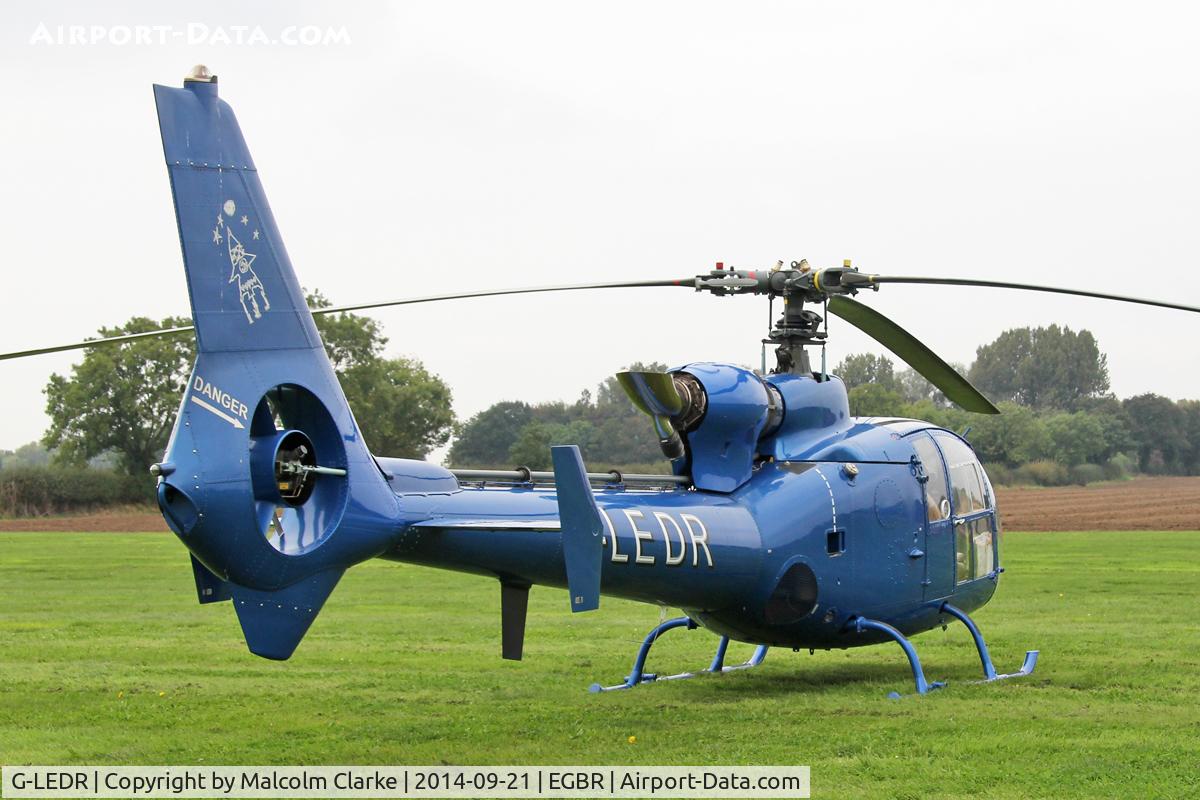 G-LEDR, 1973 Westland SA-341C Gazelle HT2 C/N 1081, Westland SA-341C Gazelle HT2 at the Real Aeroplane Club's Helicopter Fly-In, Breighton Airfield, North Yorkshire, September 21st 2014.