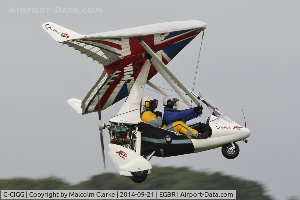 G-CIGG, 2014 P&M Aviation Quik GTR C/N 8690, P&M Aviation Quik GTR at the Real Aeroplane Club's Helicopter Fly-In, Breighton Airfield, North Yorkshire, September 21st 2014.