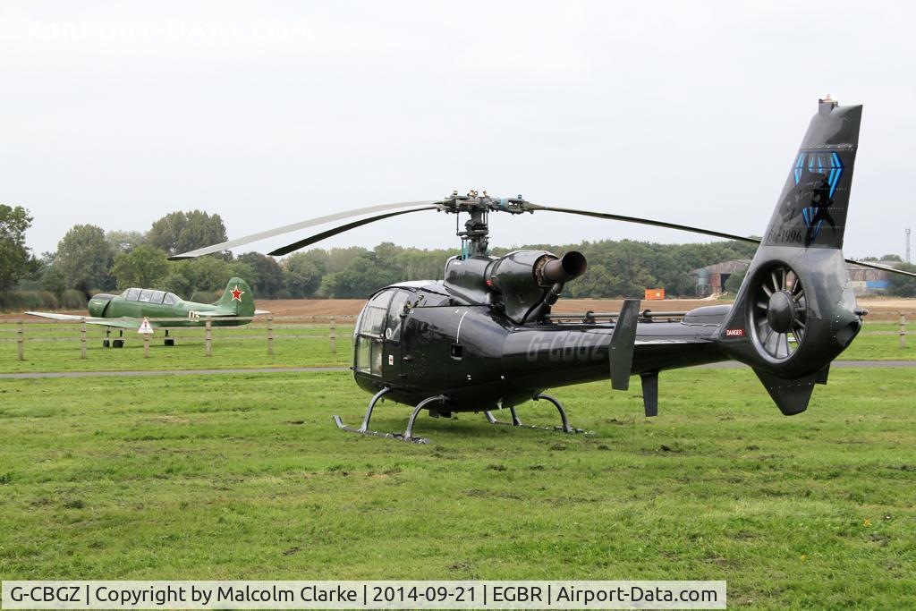 G-CBGZ, 1982 Westland SA-341C Gazelle HT2 C/N 1915, Westland SA-341C Gazelle HT2 at the Real Aeroplane Club's Helicopter Fly-In, Breighton Airfield, North Yorkshire, September 21st 2014.