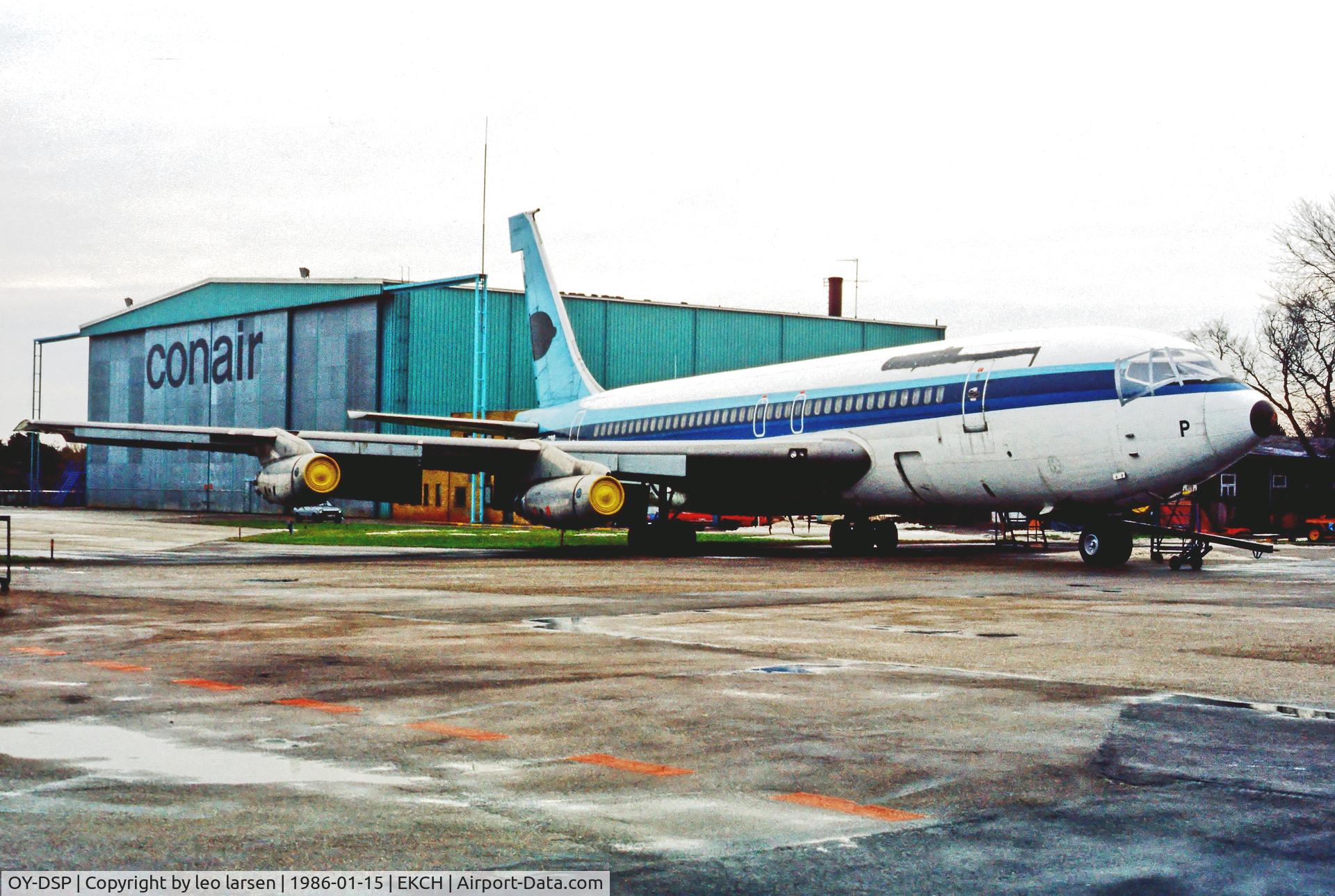 OY-DSP, 1961 Boeing 720-025 C/N 18241, Copenhagen Kastrup 15.1.86. WFU