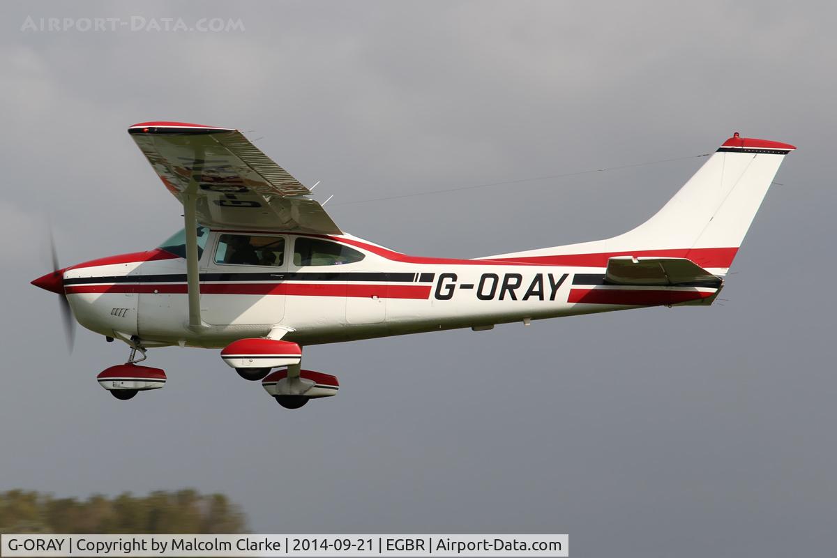 G-ORAY, 1980 Reims F182Q Skylane C/N 0132, Reims F182Q Skylane at the Real Aeroplane Club's Helicopter Fly-In, Breighton Airfield, North Yorkshire, September 21st 2014.