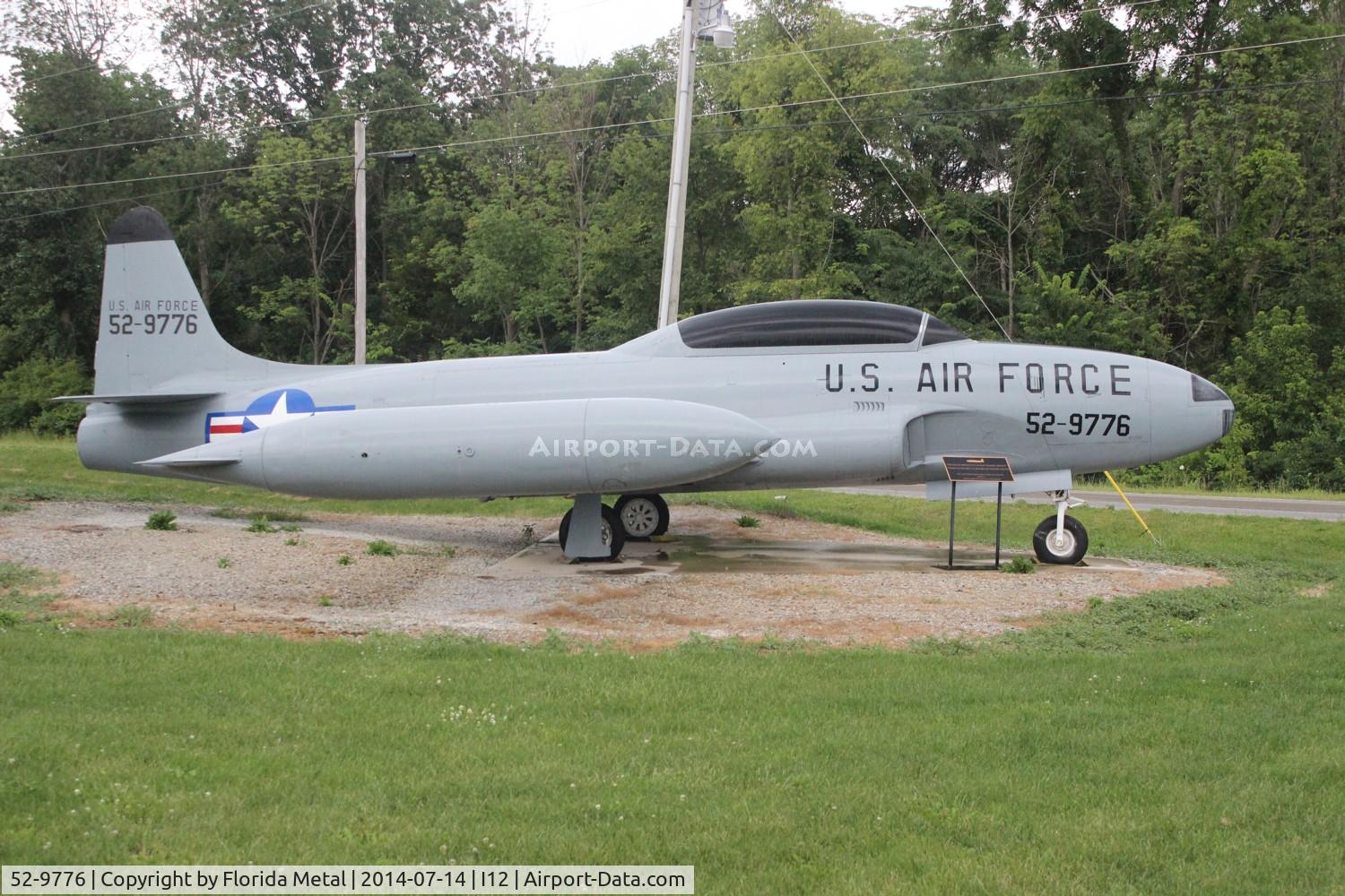 52-9776, 1952 Lockheed T-33A Shooting Star C/N 580-8036, T-33A Shooting Star in front of the airport