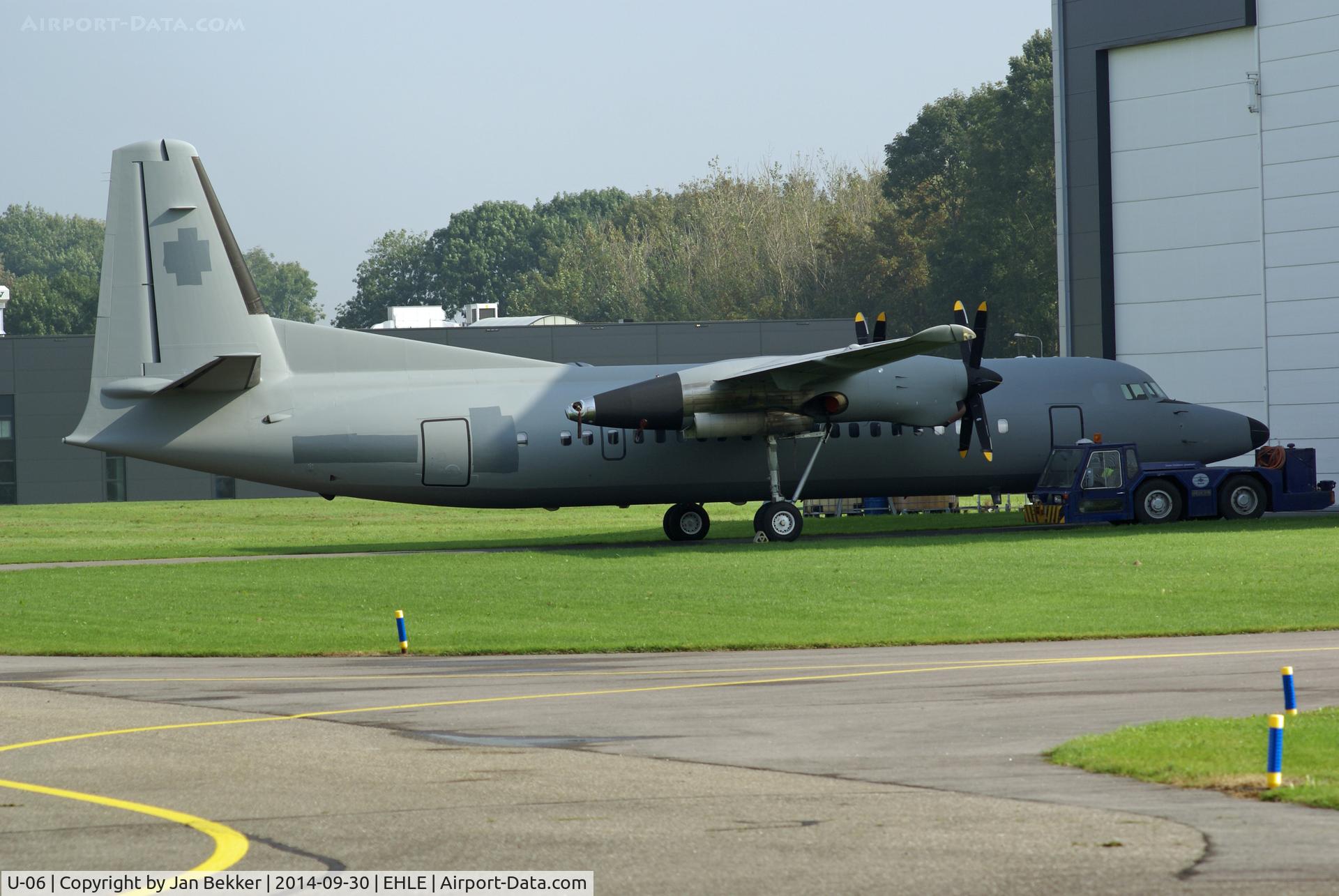 U-06, 1993 Fokker 50 C/N 20287, Is recently sold to the Peruvian Navy and got its new livery at Lelystad Airport by QAPS.