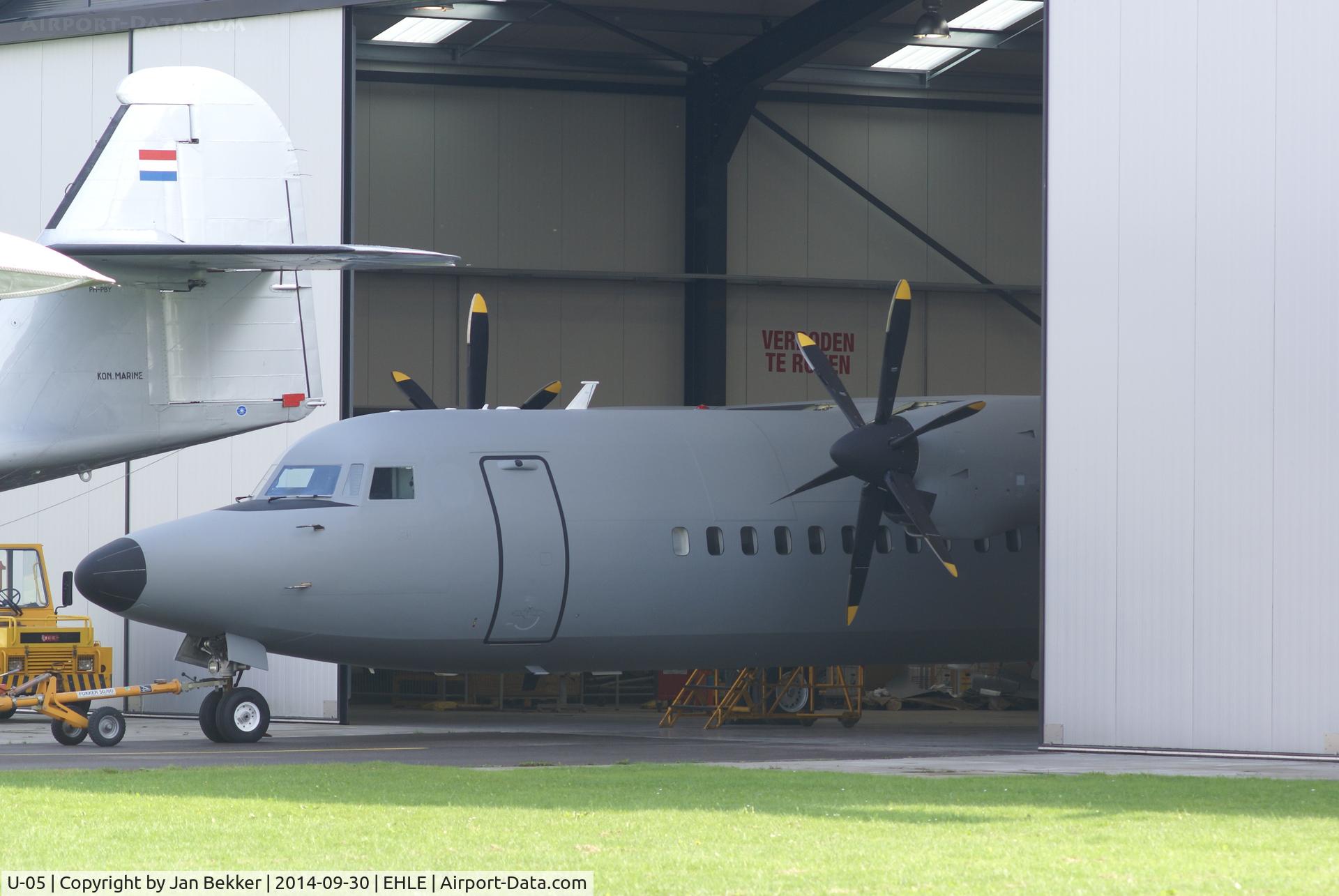 U-05, 1992 Fokker 50 C/N 20253, Recently sold to the Peruvian Navy and got its new livery at lelystad Airport  but not yet its new registration. Plane is still undergoing maintenance.