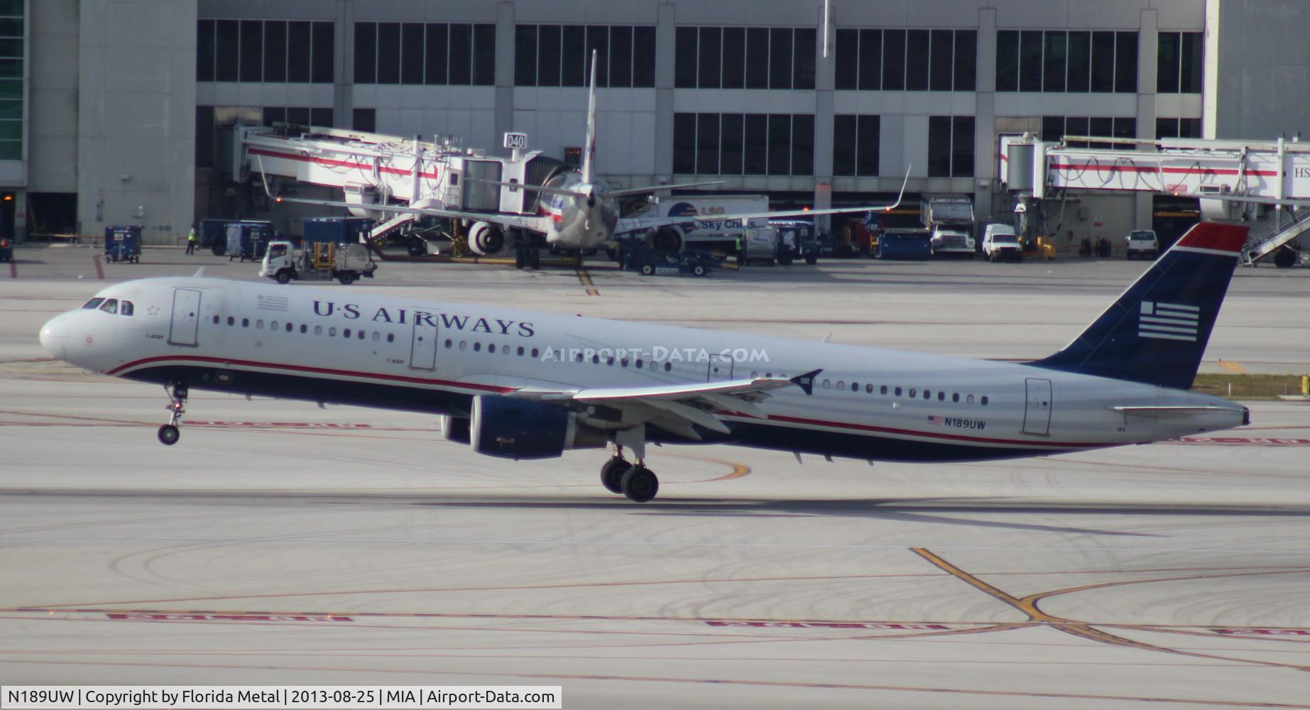 N189UW, 2001 Airbus A321-211 C/N 1425, USAirways A321