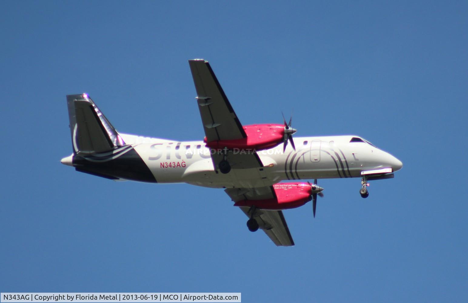 N343AG, 1998 Saab 340B C/N 340B-443, Silver Saab 340