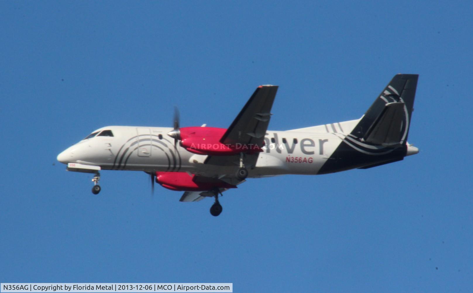 N356AG, 1997 Saab 340B C/N 340B-411, Silver Saab 340B
