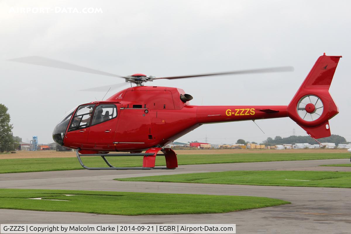 G-ZZZS, 2002 Eurocopter EC-120B Colibri C/N 1321, Eurocopter EC-120B Colibri at the Real Aeroplane Club's Helicopter Fly-In, Breighton Airfield, North Yorkshire, September 21st 2014.