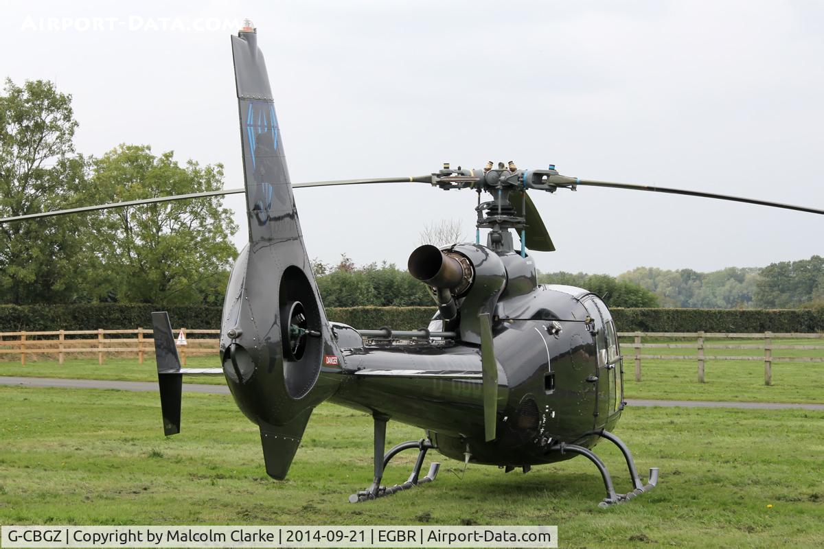 G-CBGZ, 1982 Westland SA-341C Gazelle HT2 C/N 1915, Westland SA-341C Gazelle HT2 at the Real Aeroplane Club's Helicopter Fly-In, Breighton Airfield, North Yorkshire, September 21st 2014.
