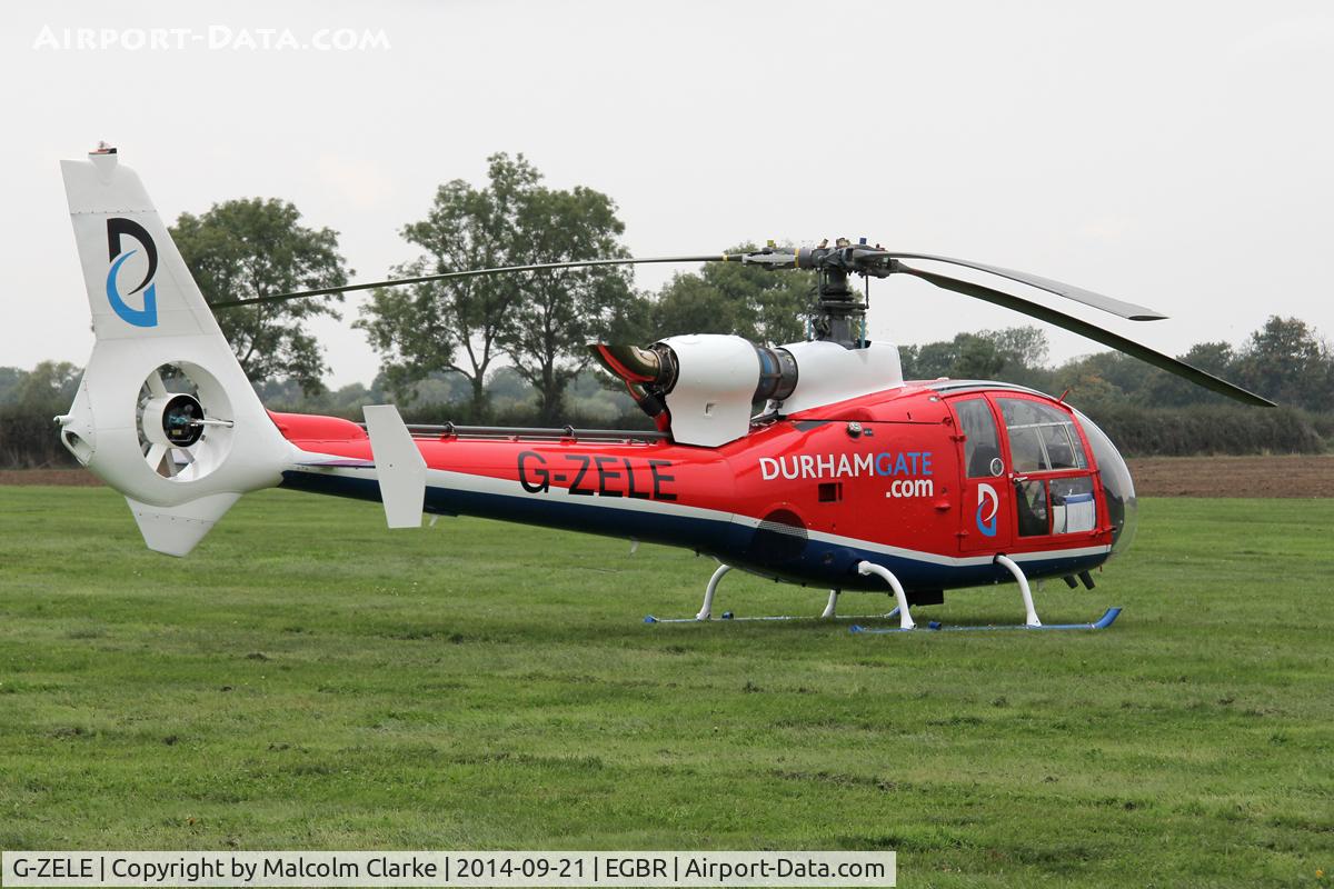 G-ZELE, 1973 Westland SA-341C Gazelle HT2 C/N 1007, Westland Gazelle HT.2 at the Real Aeroplane Club's Helicopter Fly-In, Breighton Airfield, North Yorkshire, September 21st 2014.