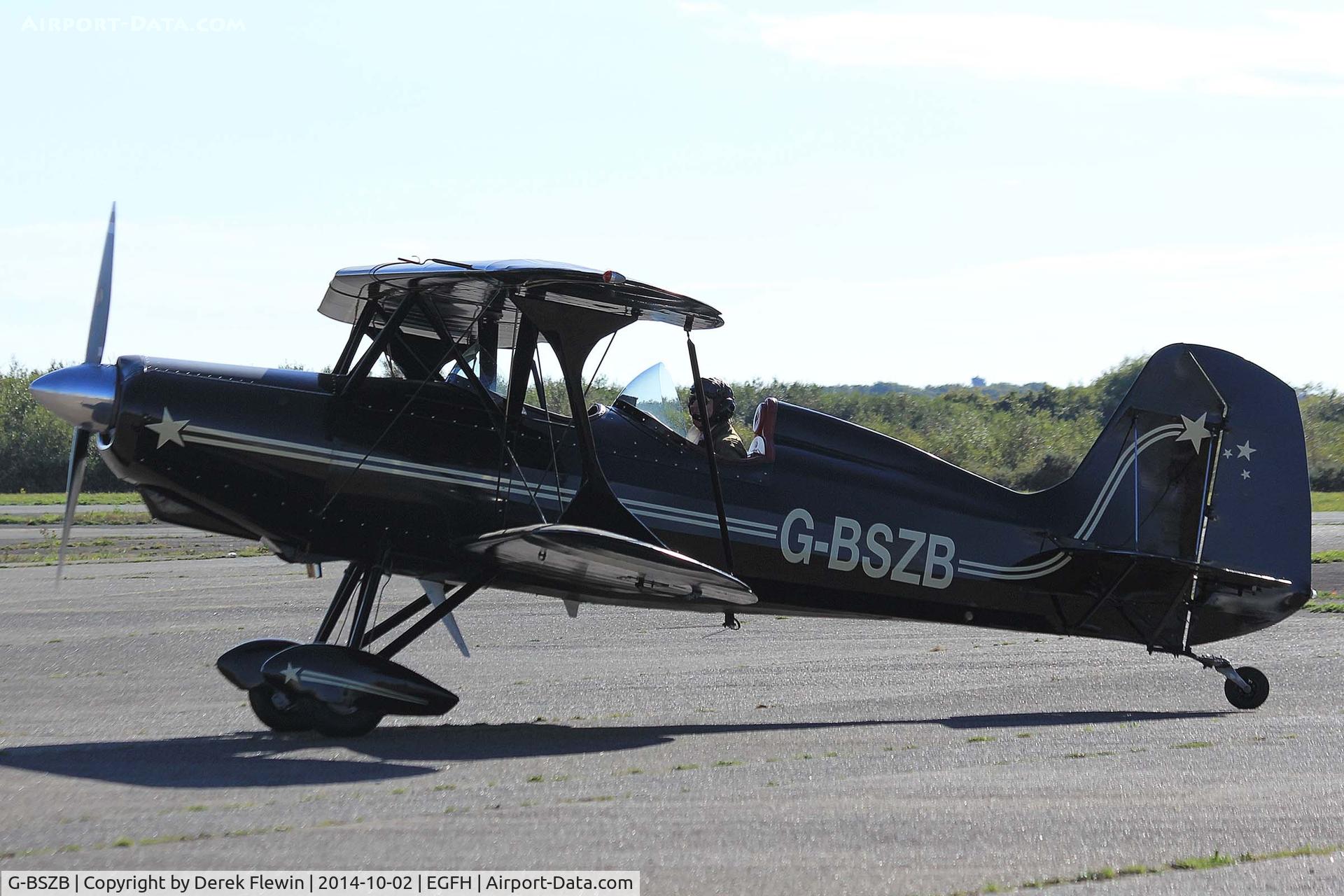 G-BSZB, 1981 Stolp SA-300 Starduster Too C/N 545, Resident Starduster, previously N54954,  seen taxxing at EGFH after a local flight.