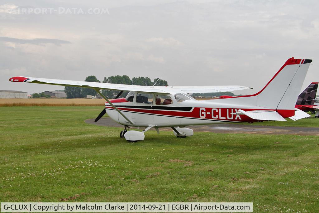 G-CLUX, 1980 Reims F172N Skyhawk C/N 1996, Reims F172N at the Real Aeroplane Club's Helicopter Fly-In, Breighton Airfield, North Yorkshire, September 21st 2014.