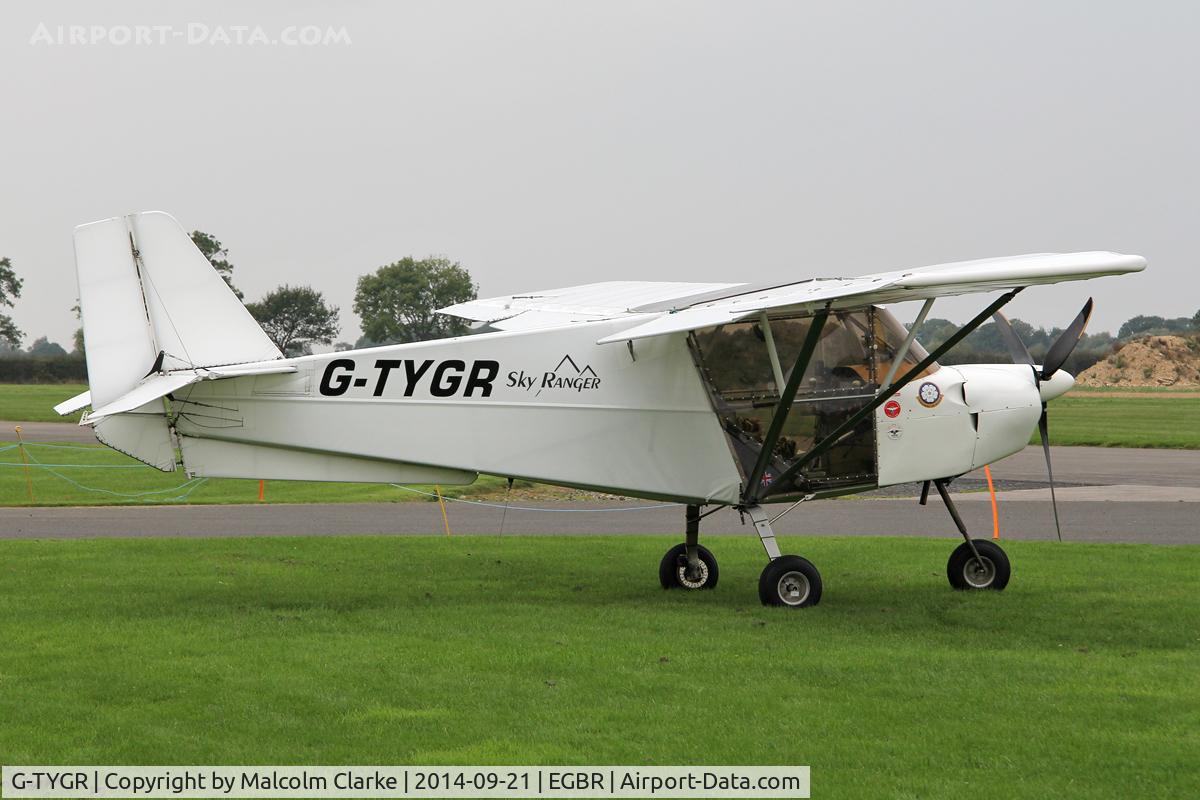 G-TYGR, 2007 Best Off Skyranger 912S(1) C/N BMAA/HB/420, Skyranger 912S(1) at the Real Aeroplane Club's Helicopter Fly-In, Breighton Airfield, North Yorkshire, September 21st 2014.