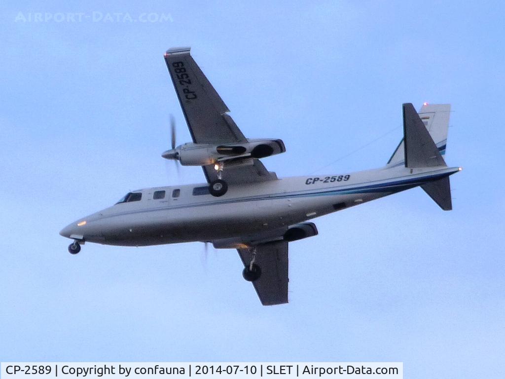 CP-2589, 1978 Rockwell 690B Turbo Commander C/N 11463, Arriving to SLET with the last light of the day