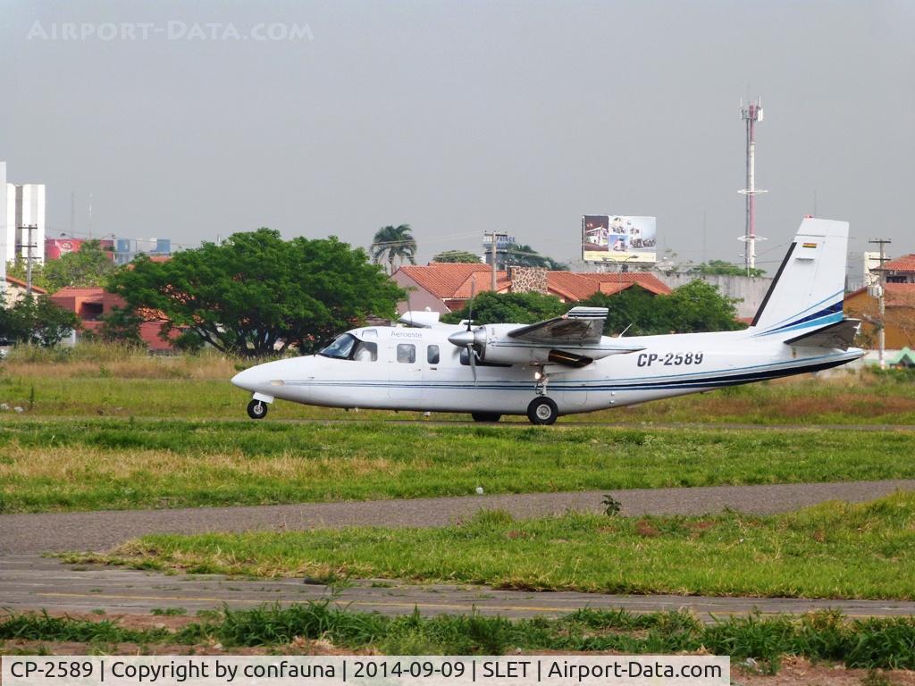CP-2589, 1978 Rockwell 690B Turbo Commander C/N 11463, Taxiing to platform in El Trompillo