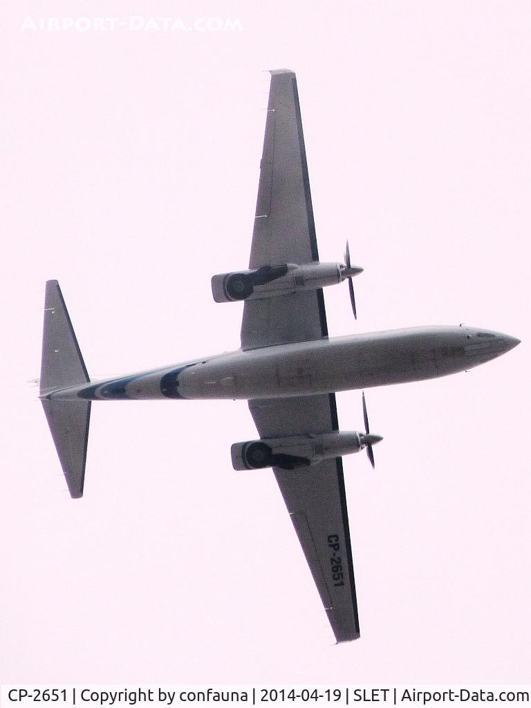 CP-2651, 1985 Gulfstream Aerospace 690D Jetprop 900 C/N 15042, Leaving El Trompillo in a smokey day