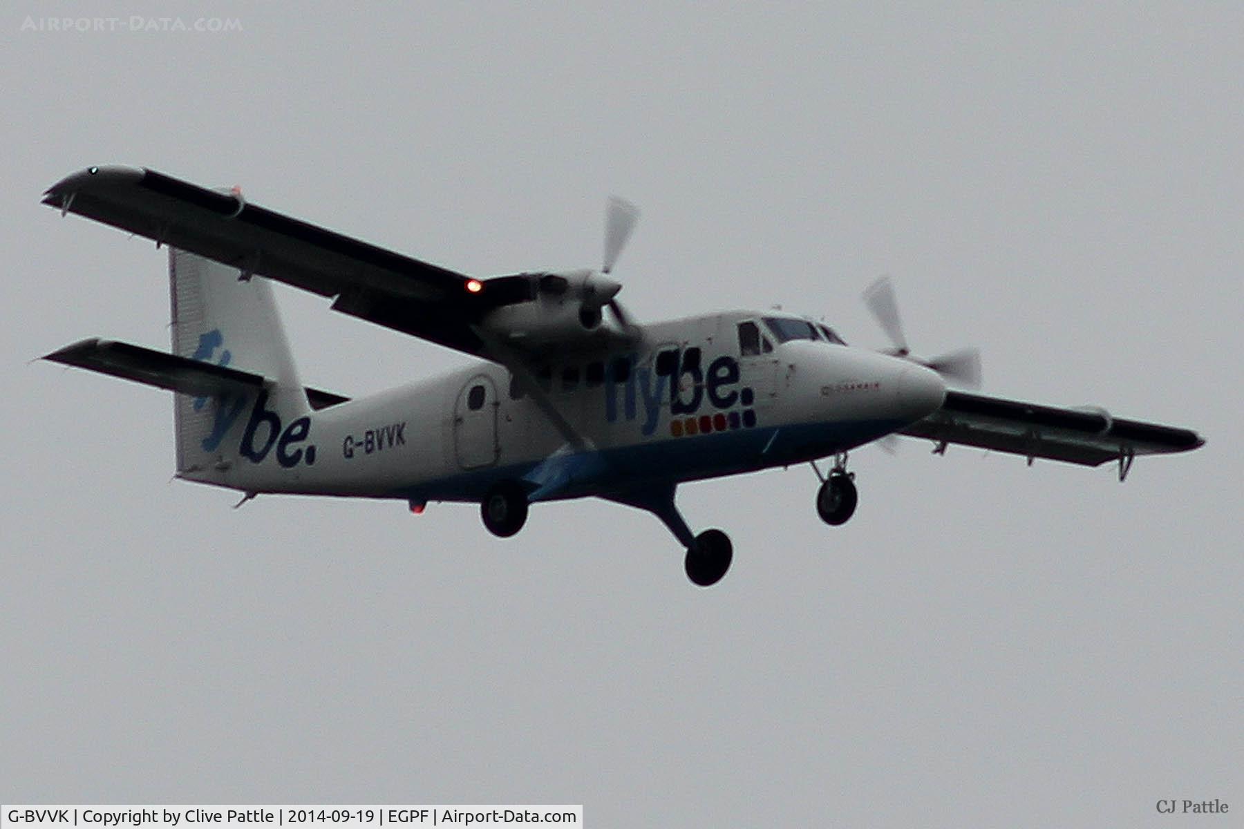 G-BVVK, 1980 De Havilland Canada DHC-6-310 Twin Otter C/N 666, Aproaching Glasgow EGPF