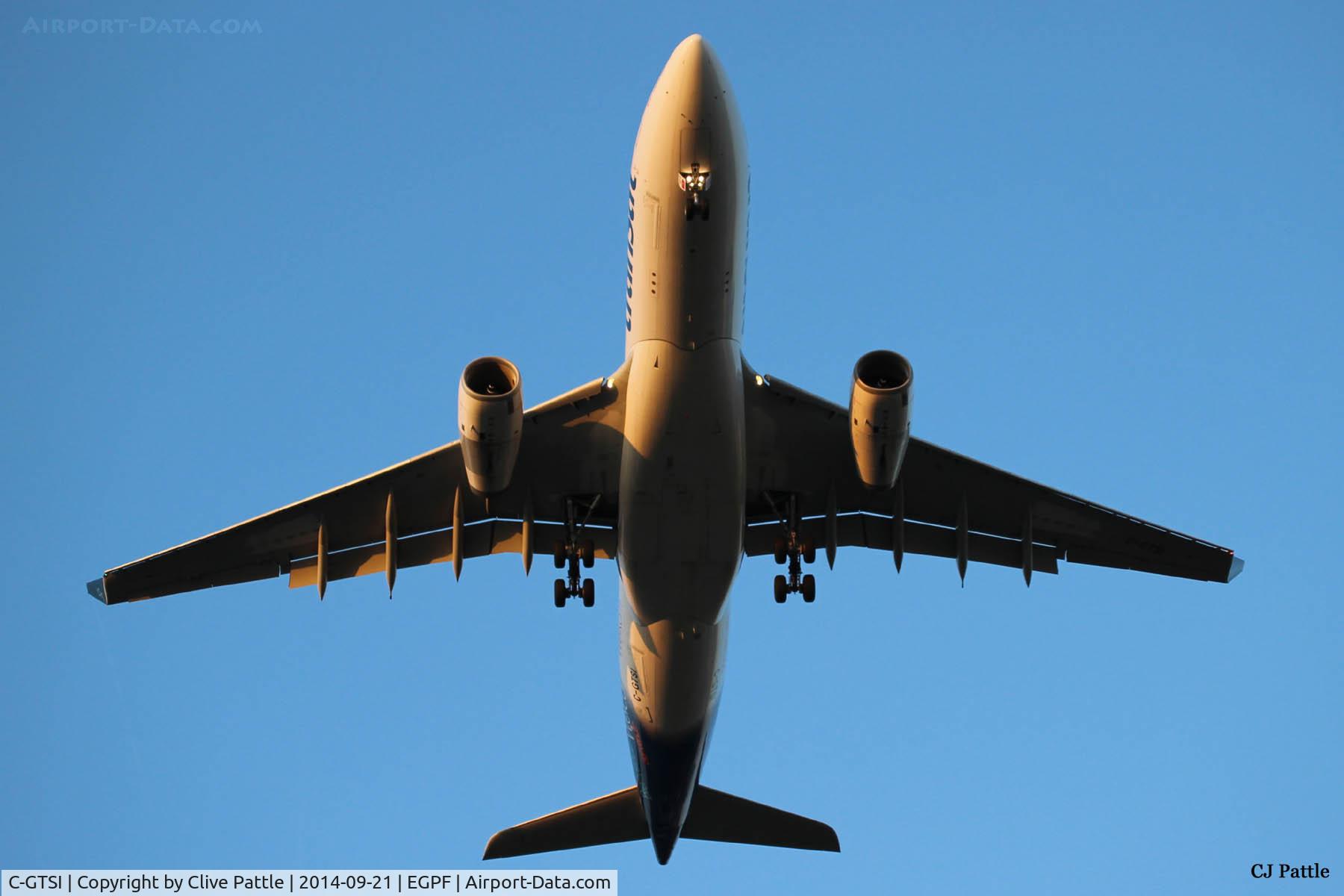 C-GTSI, 2001 Airbus A330-243 C/N 427, On approach to Glasgow