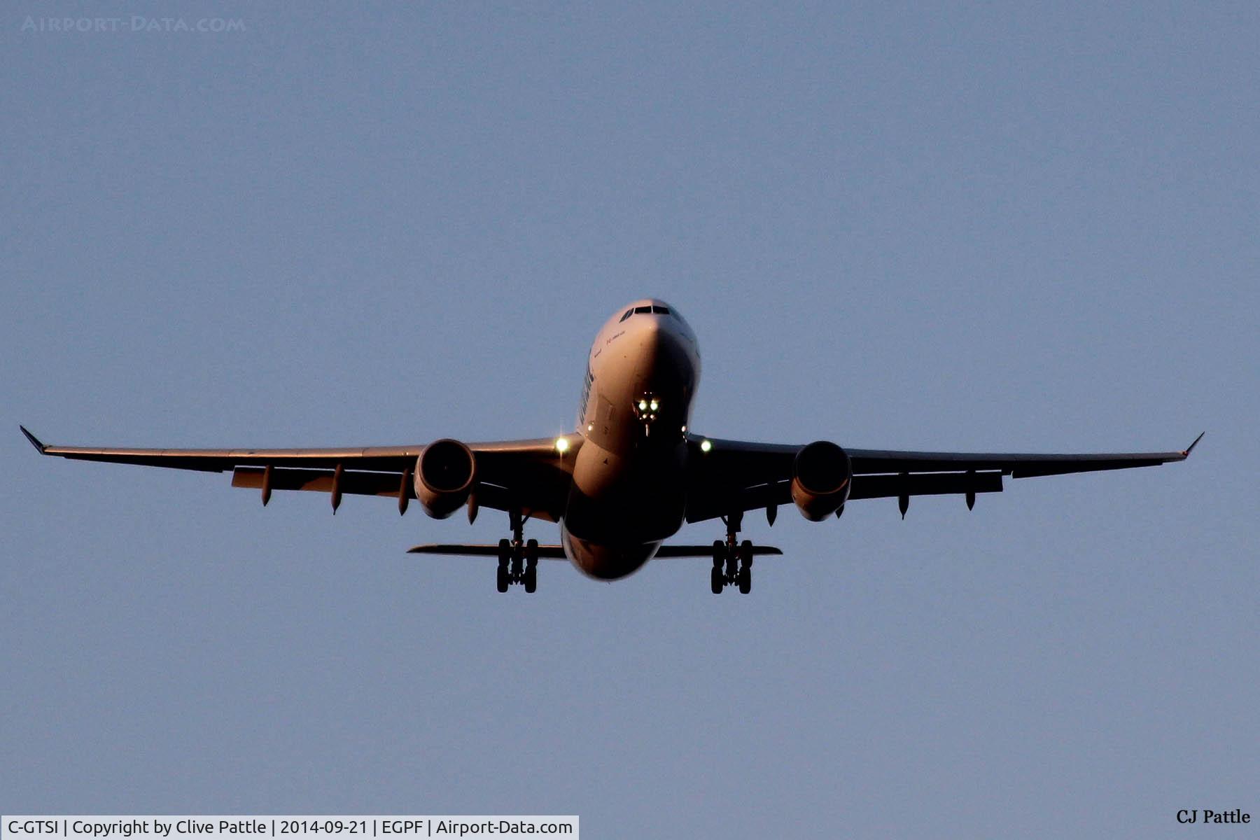 C-GTSI, 2001 Airbus A330-243 C/N 427, On finals to EGPF