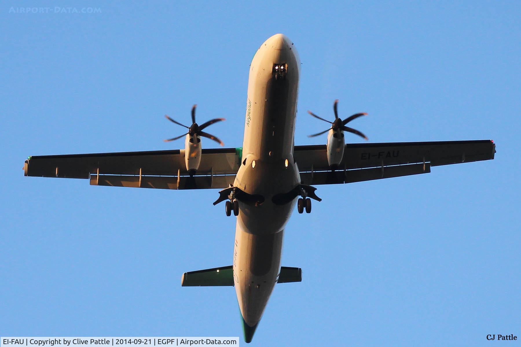 EI-FAU, 2013 ATR 72-600 (72-212A) C/N 1098, On finals to Glasgow