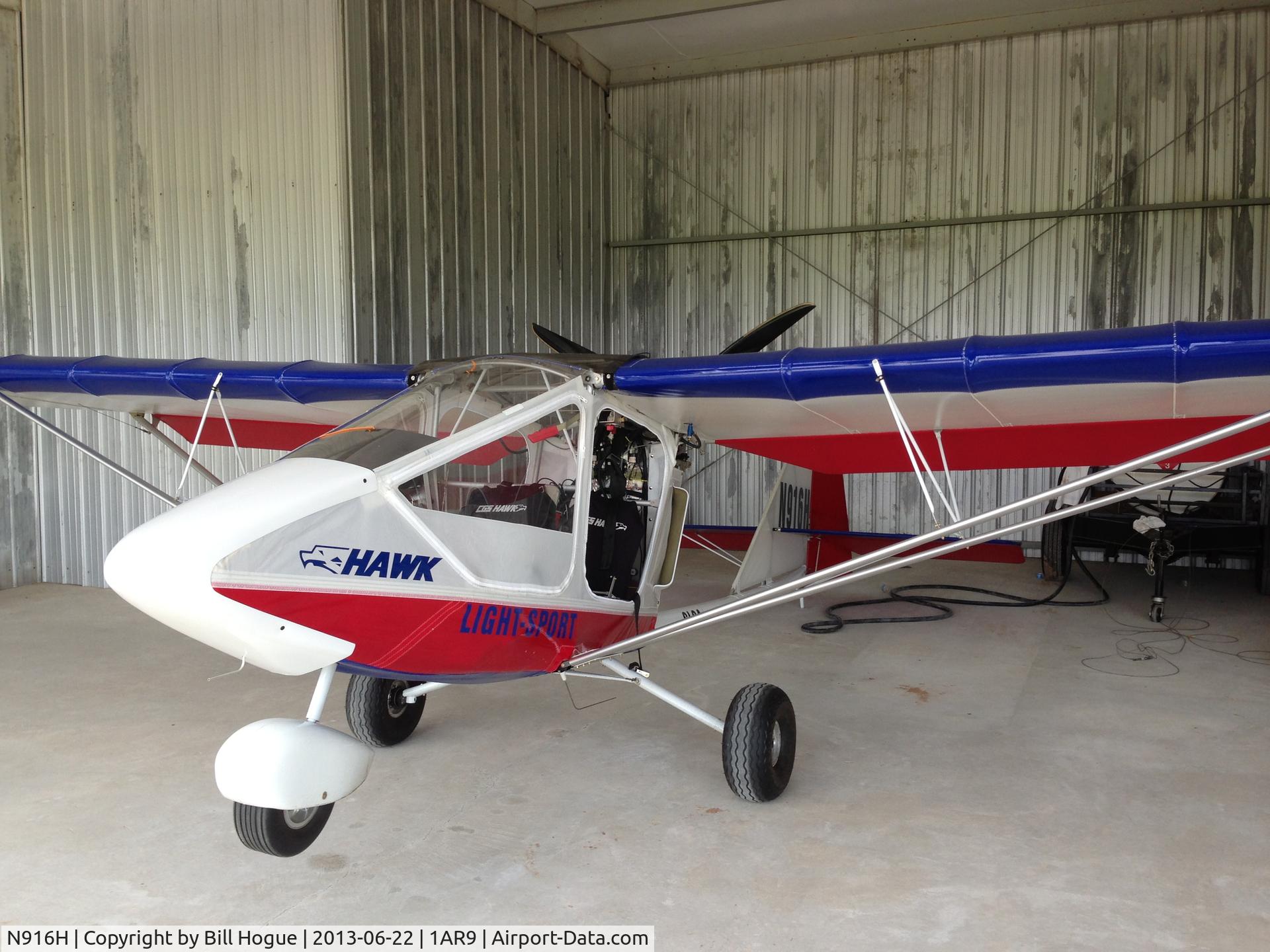 N916H, 2013 CGS Aviation Hawk Arrow II SLSA C/N HAII-316-700E-TRI, N916H at home in Lonoke, AR