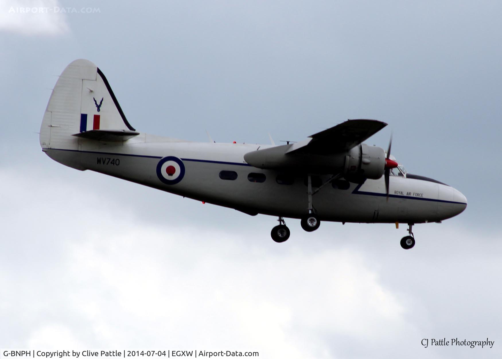 G-BNPH, 1955 Hunting Percival P-66 Pembroke C1 C/N PAC/66/027, On approach to Waddington Airshow 2014