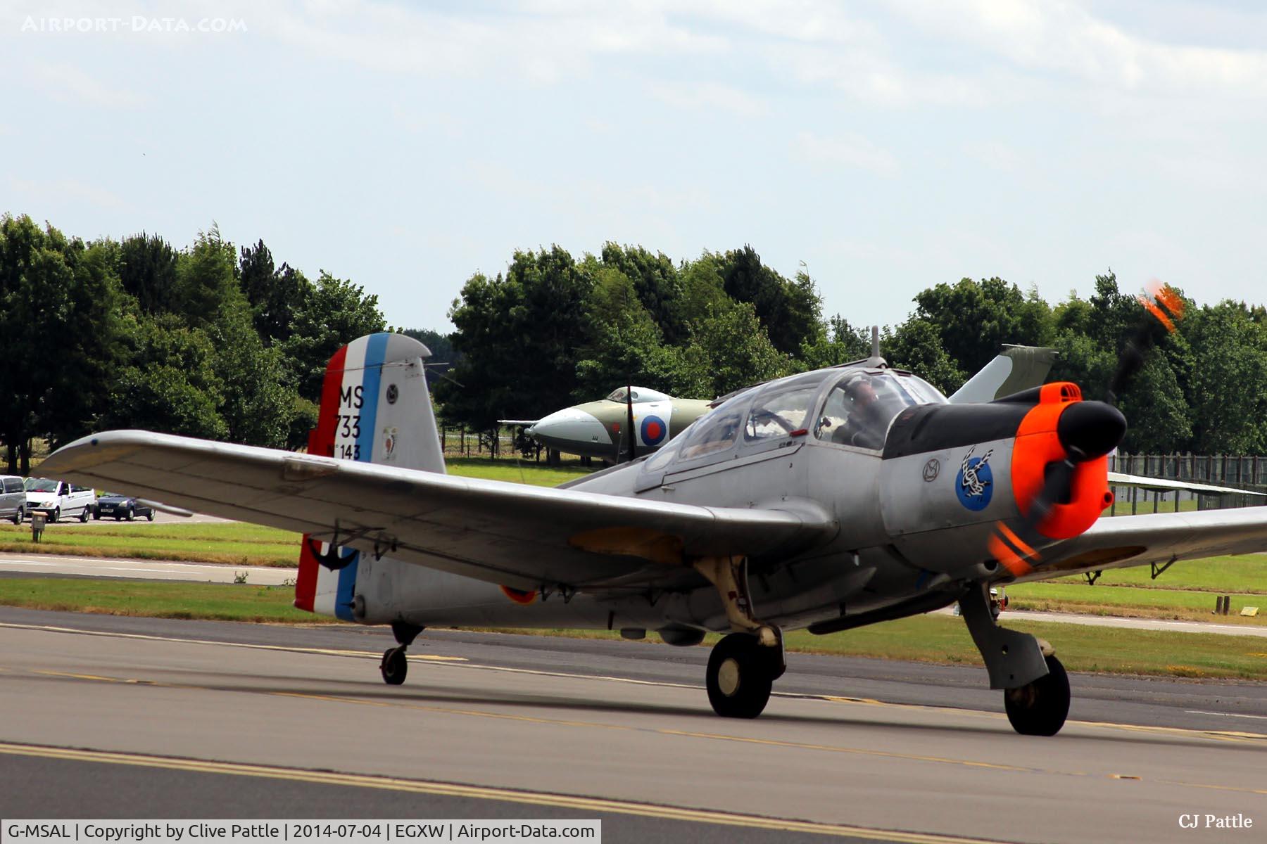 G-MSAL, 1956 Morane-Saulnier MS-733 Alcyon C/N 143, RAF Waddington Airshow 2014
