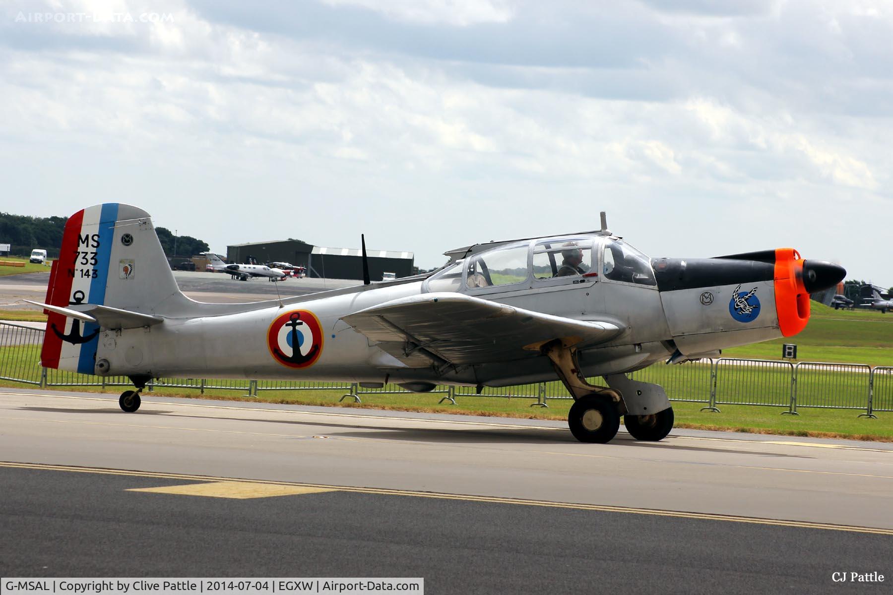 G-MSAL, 1956 Morane-Saulnier MS-733 Alcyon C/N 143, RAF Waddington Airshow 2014