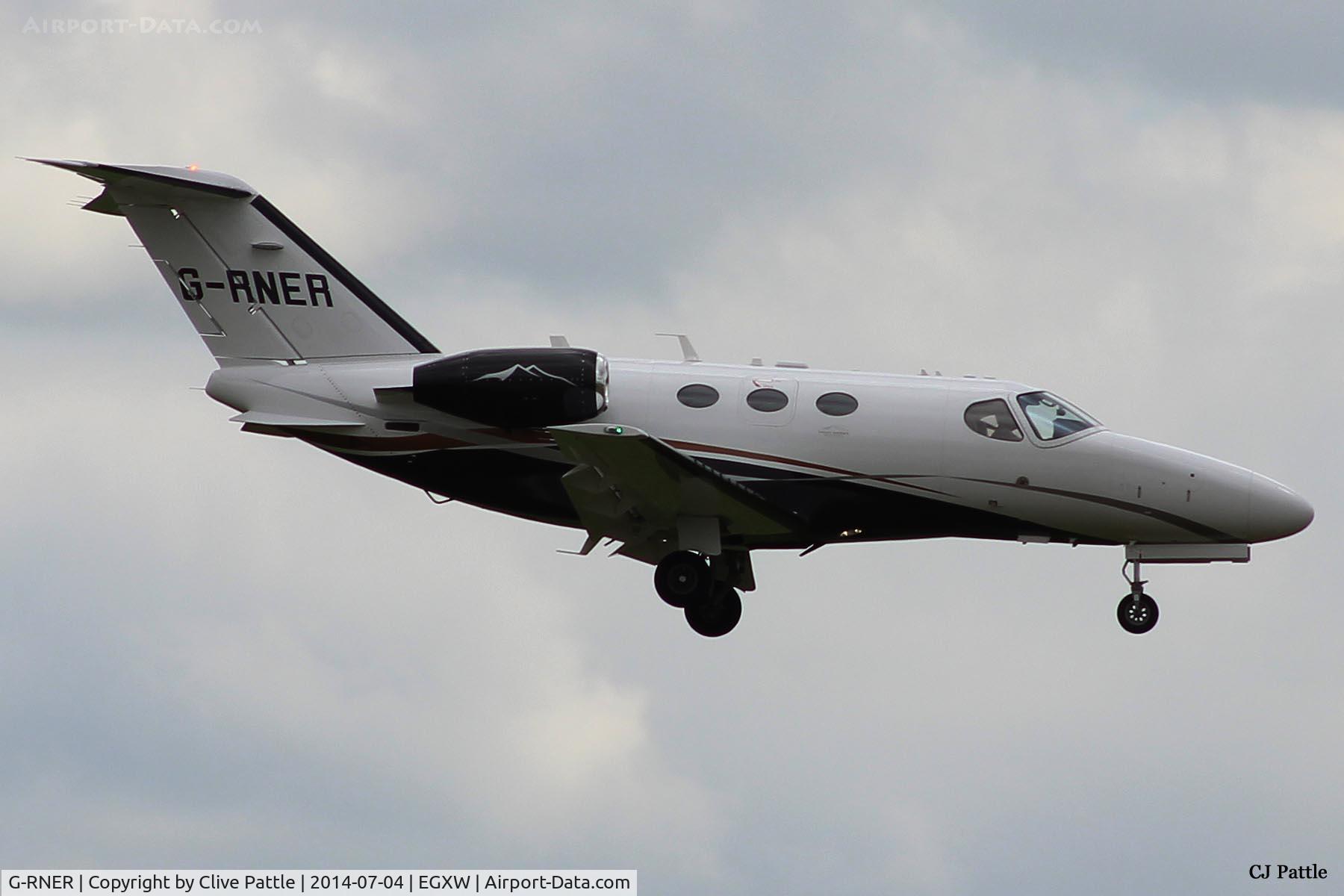 G-RNER, 2012 Cessna 510 Citation Mustang Citation Mustang C/N 510-0409, On approach to Waddington Airshow 2014