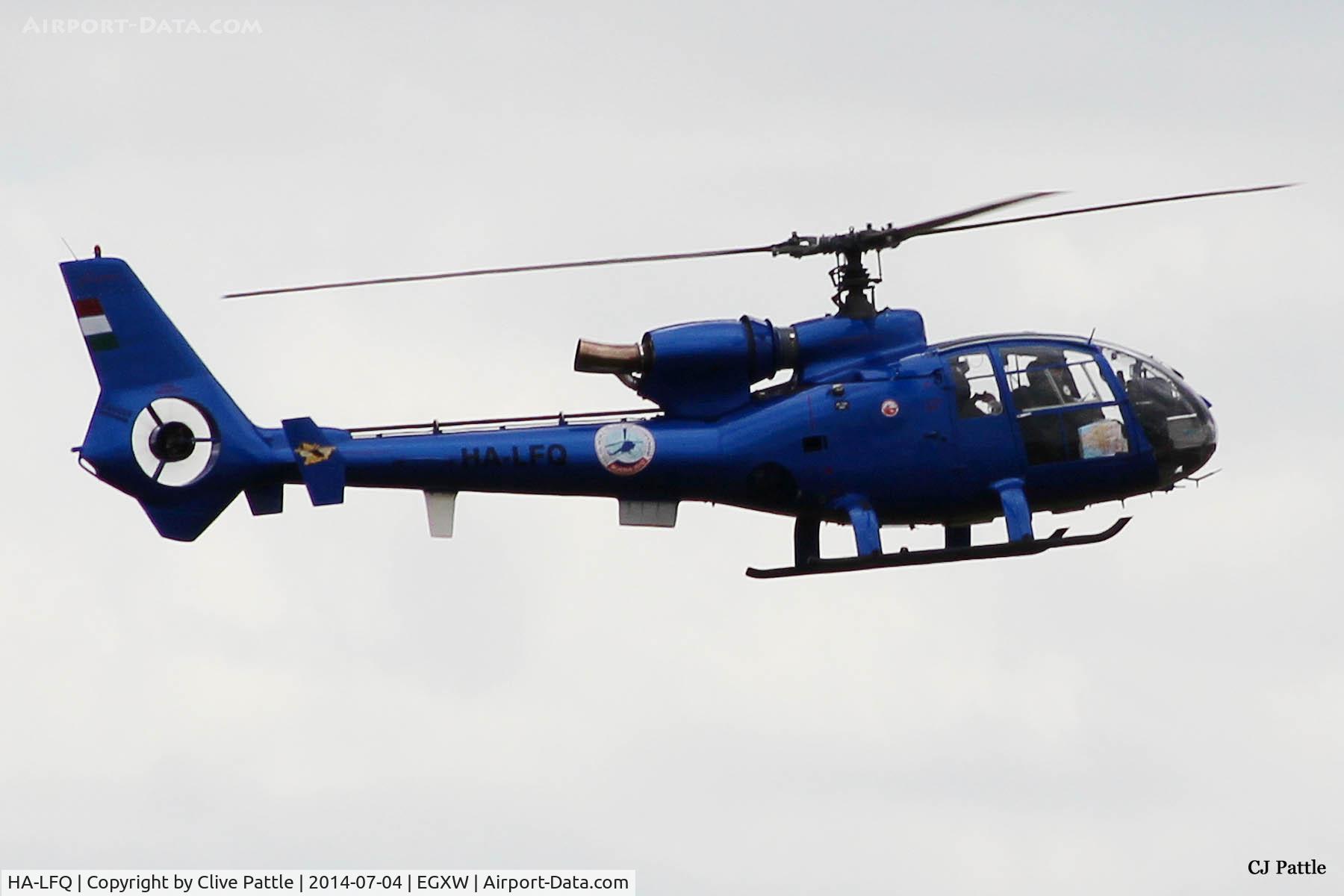 HA-LFQ, 1980 Aerospatiale SA-342L Gazelle C/N 1854, On approach to Waddington Airshow 2014