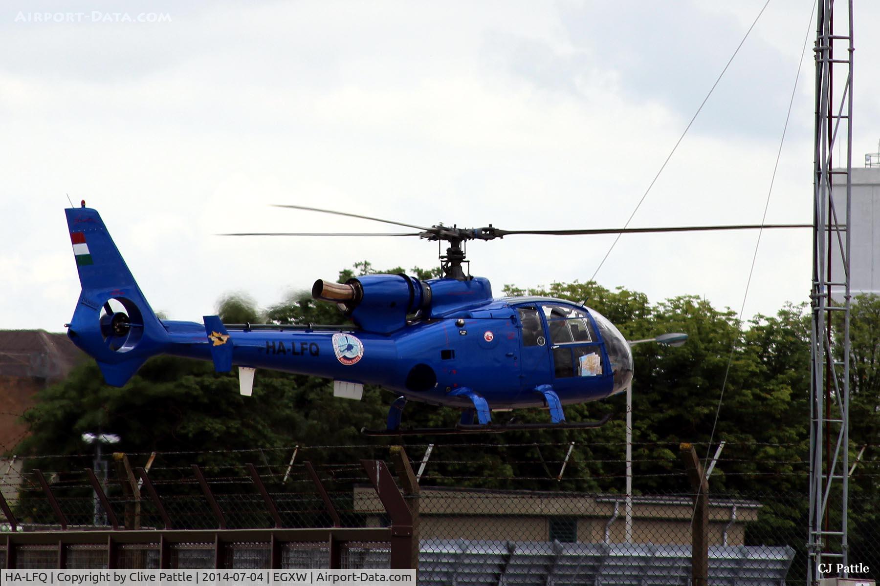 HA-LFQ, 1980 Aerospatiale SA-342L Gazelle C/N 1854, Hover taxi at RAF Waddington Airshow 2014