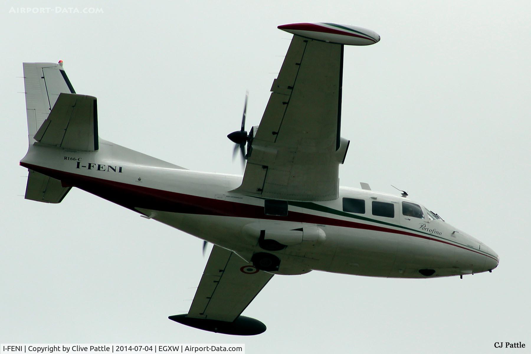 I-FENI, 1963 Piaggio P-166C C/N 411, On approach to Waddington Airshow 2014