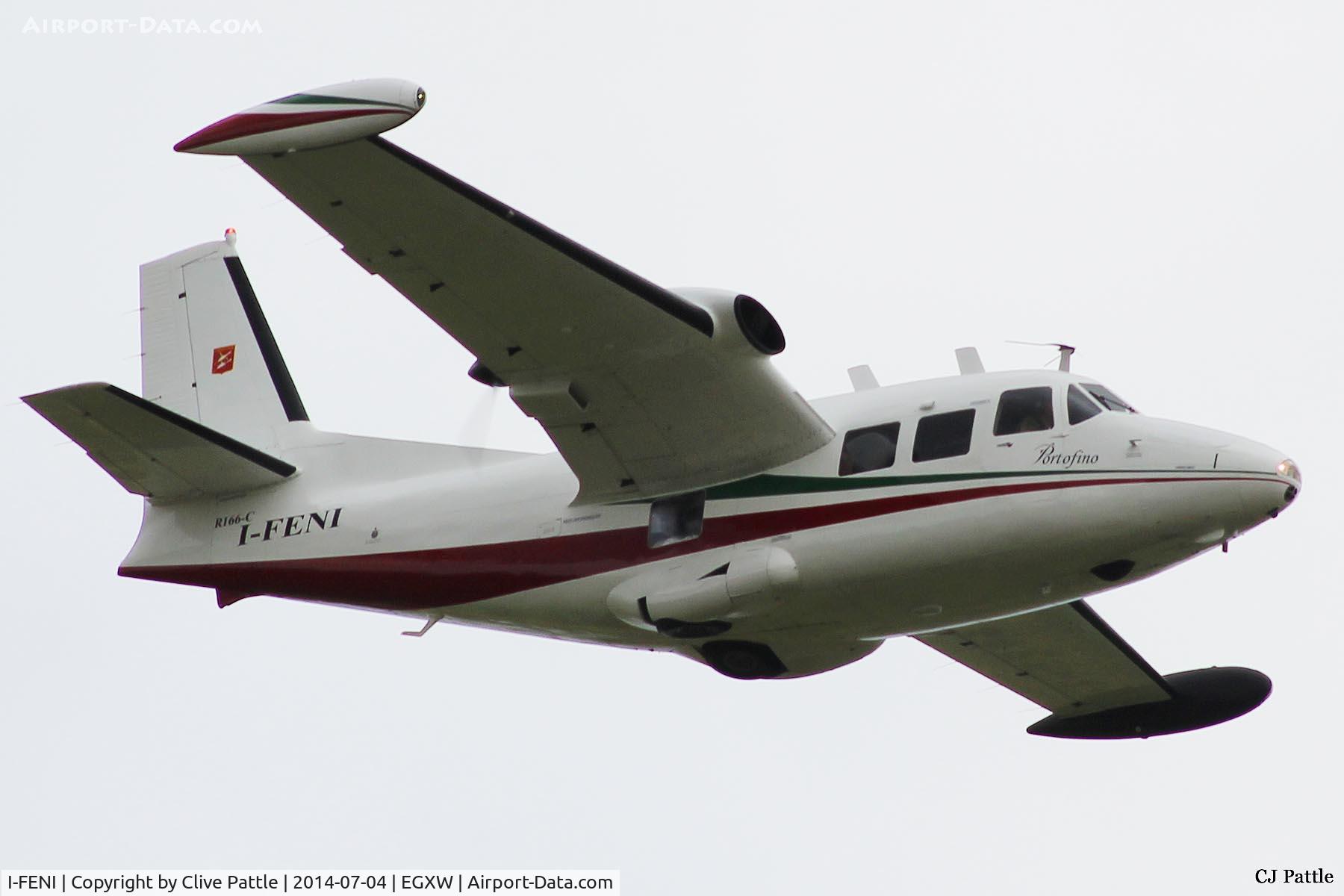 I-FENI, 1963 Piaggio P-166C C/N 411, On approach to Waddington Airshow 2014