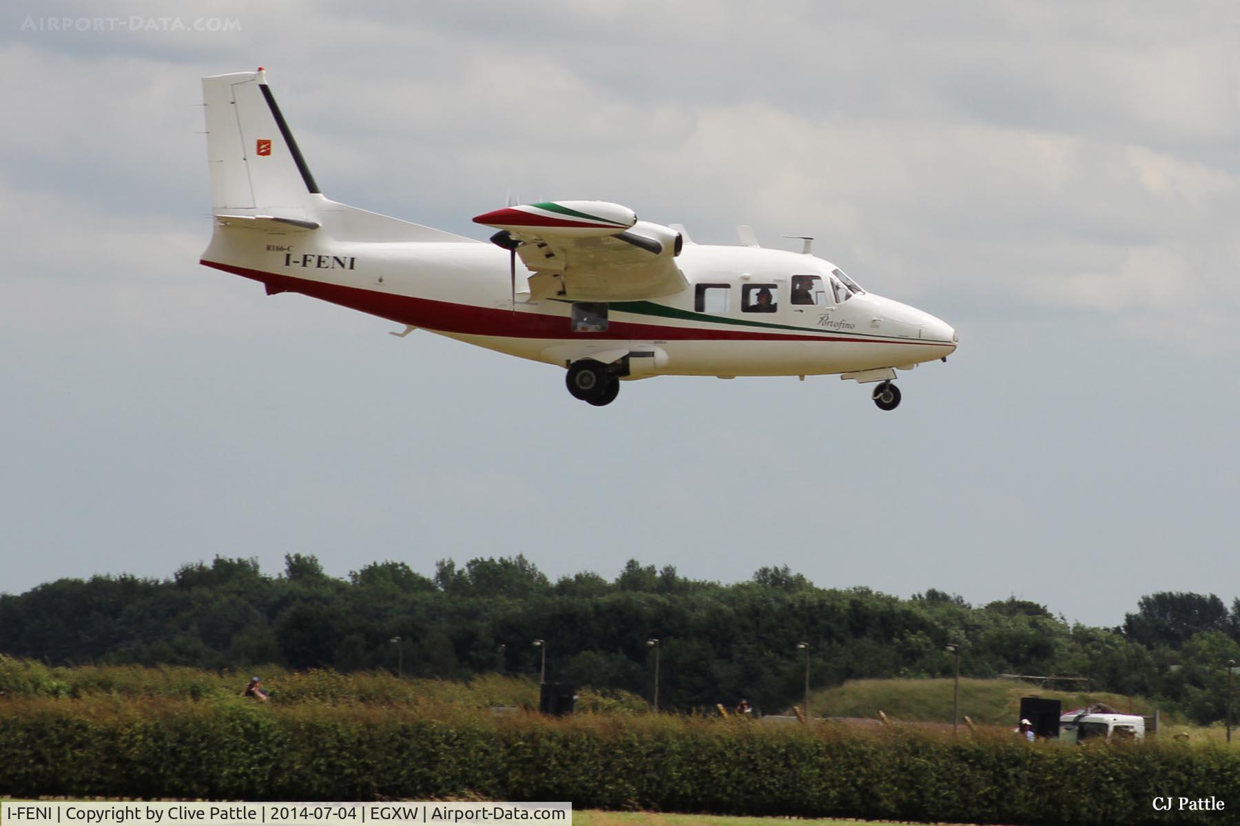 I-FENI, 1963 Piaggio P-166C C/N 411, On approach to Waddington Airshow 2014