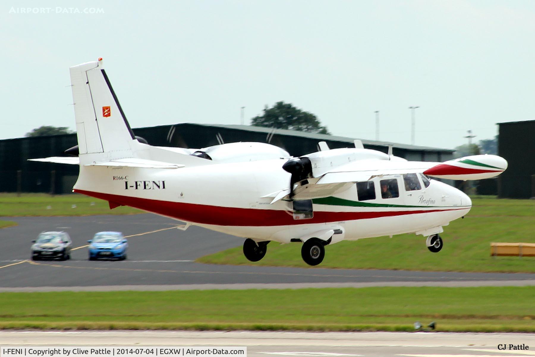 I-FENI, 1963 Piaggio P-166C C/N 411, Touchdown at RAF Waddington Airshow 2014