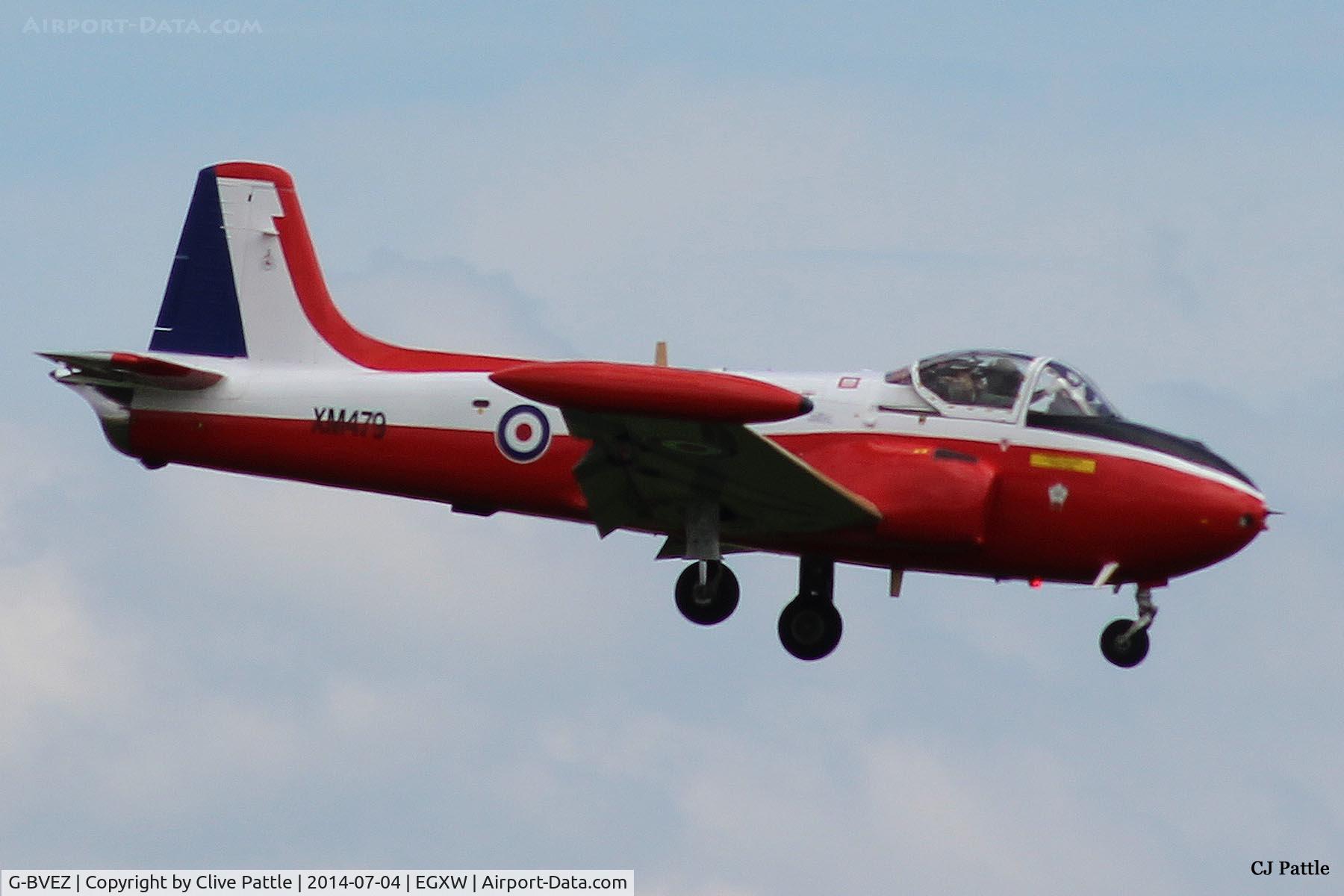 G-BVEZ, 1960 Hunting P-84 Jet Provost T.3A C/N PAC/W/9287, On approach to Waddington Airshow 2014
