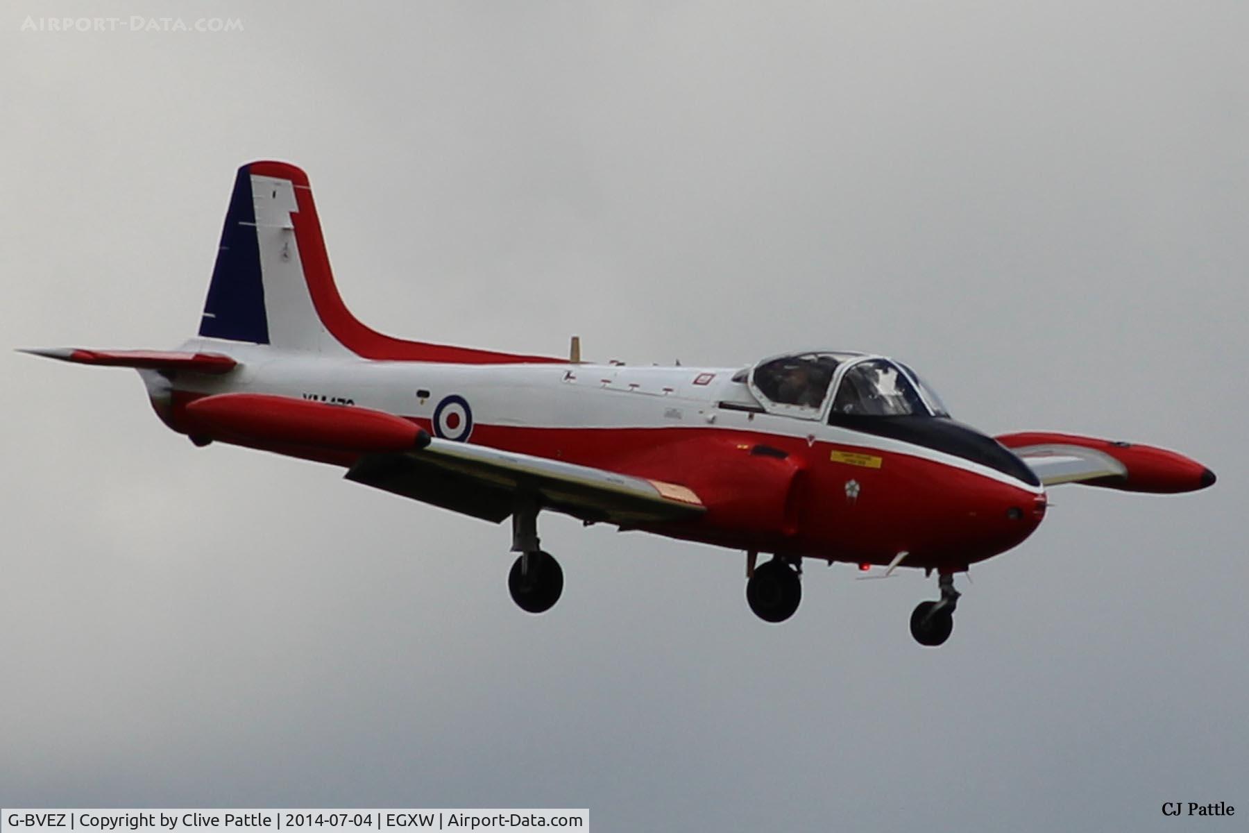 G-BVEZ, 1960 Hunting P-84 Jet Provost T.3A C/N PAC/W/9287, On approach to Waddington Airshow 2014