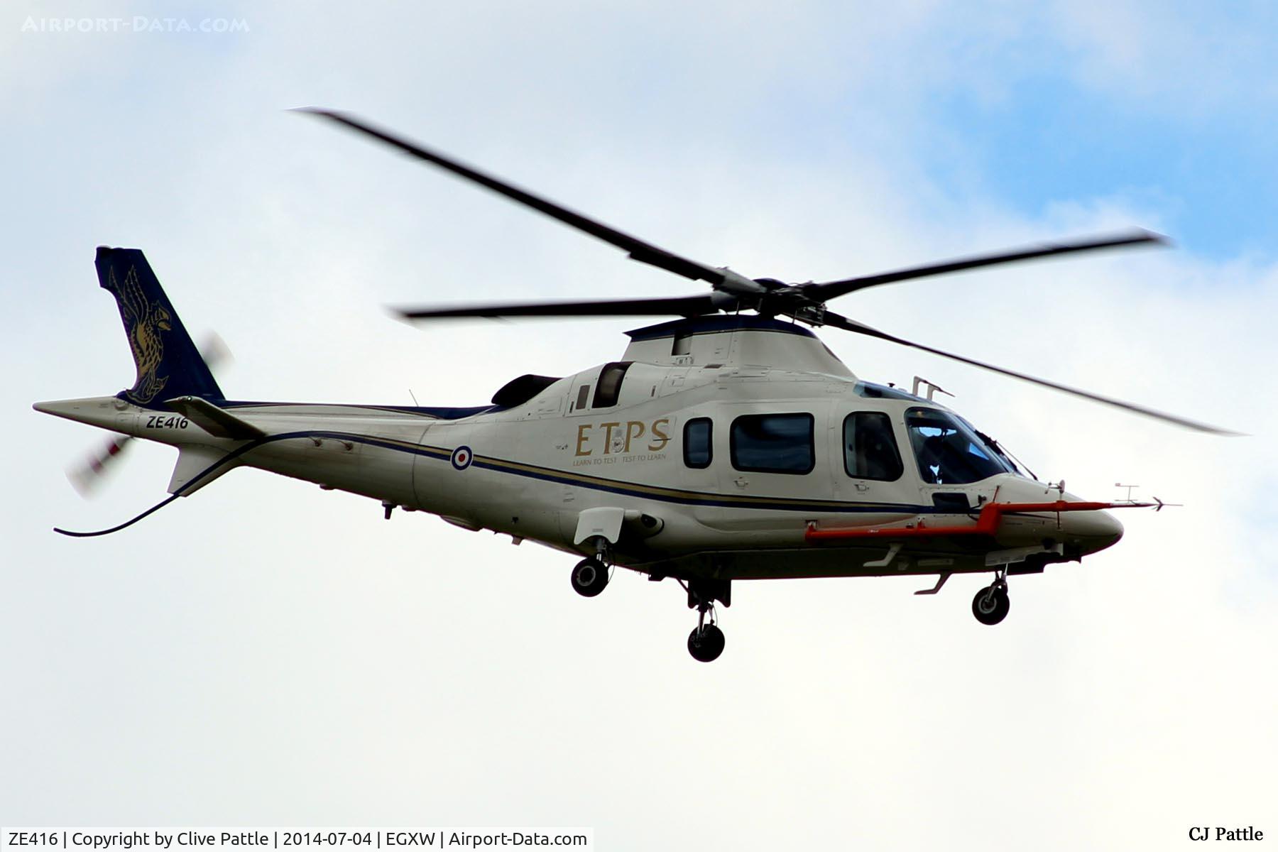ZE416, 2004 Agusta A-109E Power C/N 11173, On approach to Waddington Airshow 2014