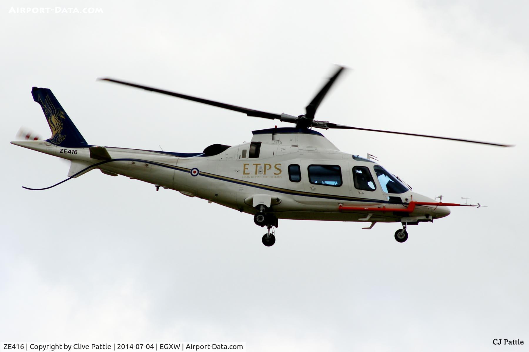 ZE416, 2004 Agusta A-109E Power C/N 11173, On approach to Waddington Airshow 2014