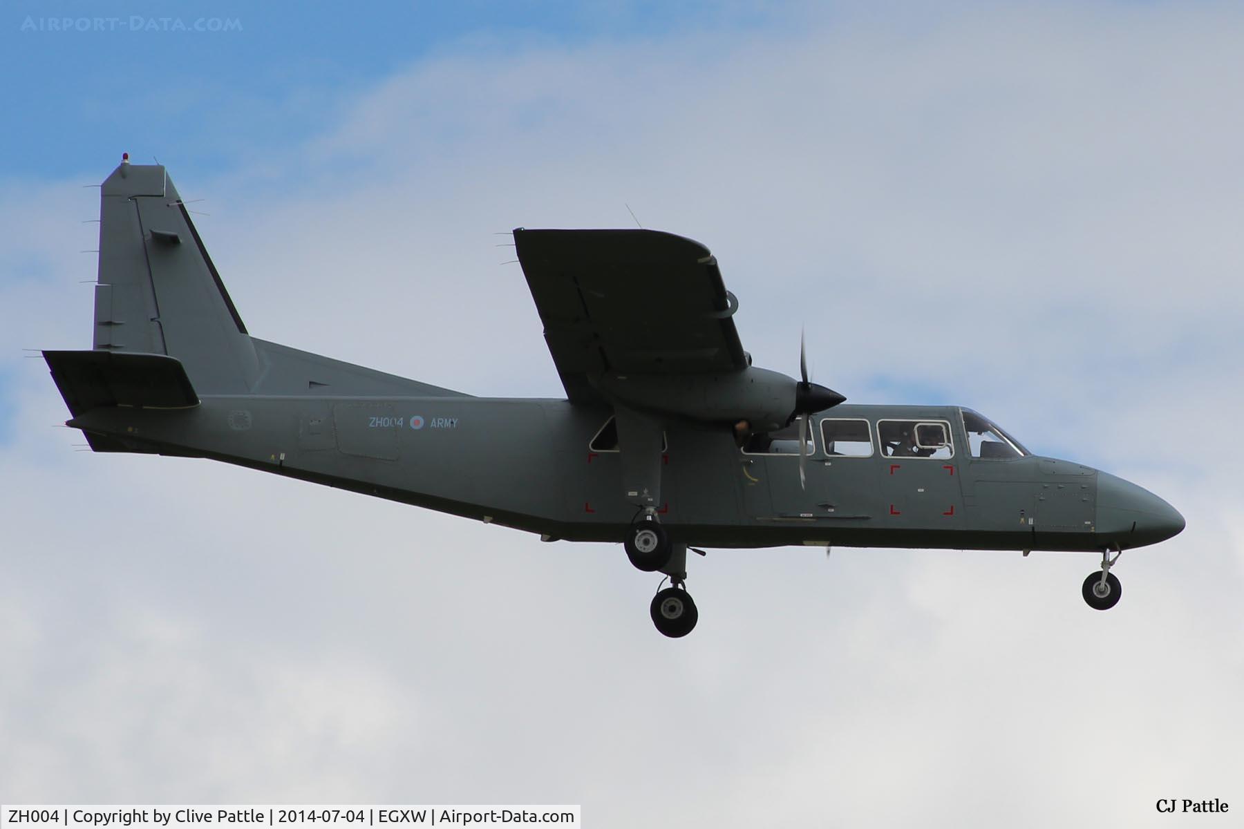 ZH004, 1997 Pilatus Britten-Norman BN-2T-4S Defender 4000 C/N 4009, On approach to Waddington Airshow 2014