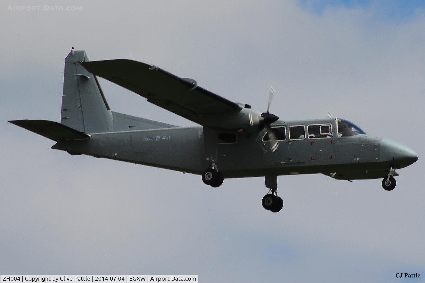 ZH004, 1997 Pilatus Britten-Norman BN-2T-4S Defender 4000 C/N 4009, On approach to Waddington Airshow 2014