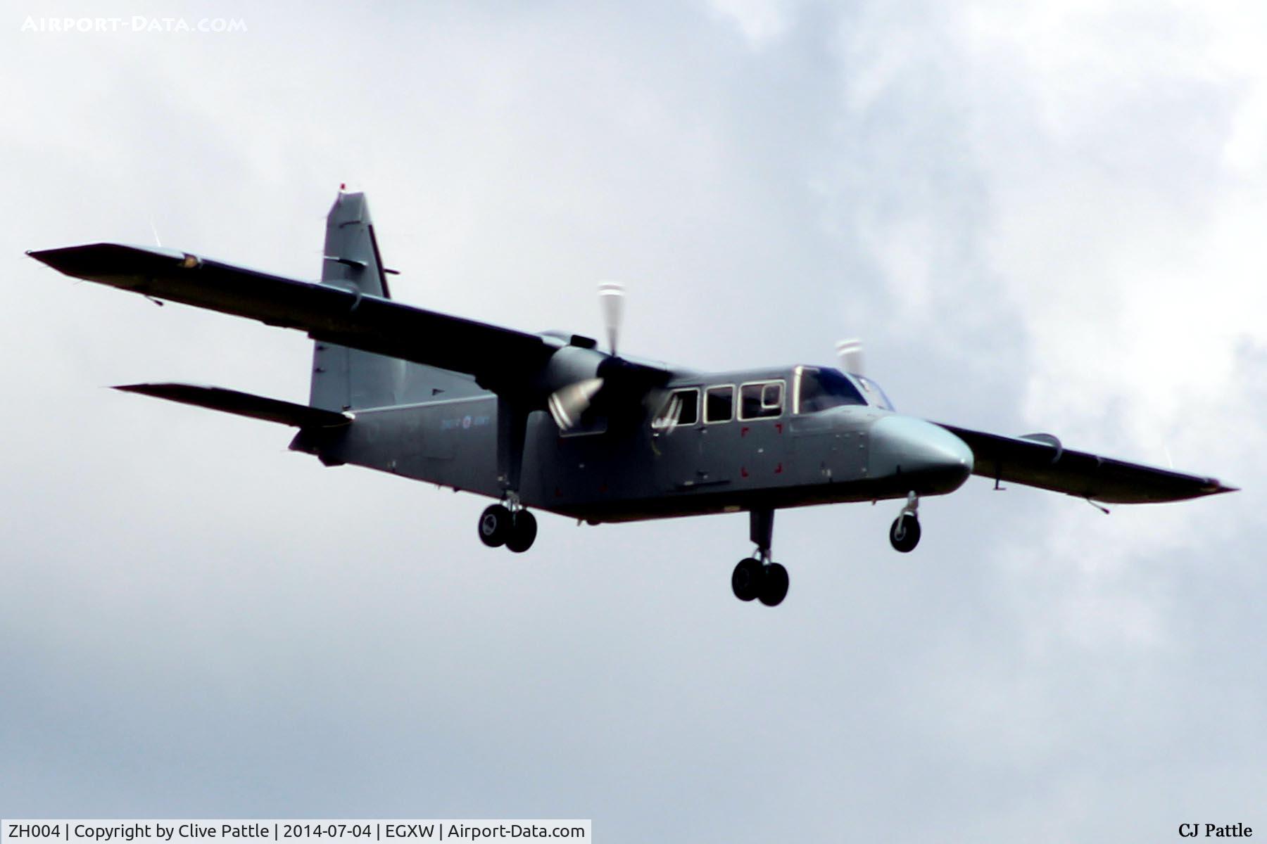 ZH004, 1997 Pilatus Britten-Norman BN-2T-4S Defender 4000 C/N 4009, On approach to Waddington Airshow 2014