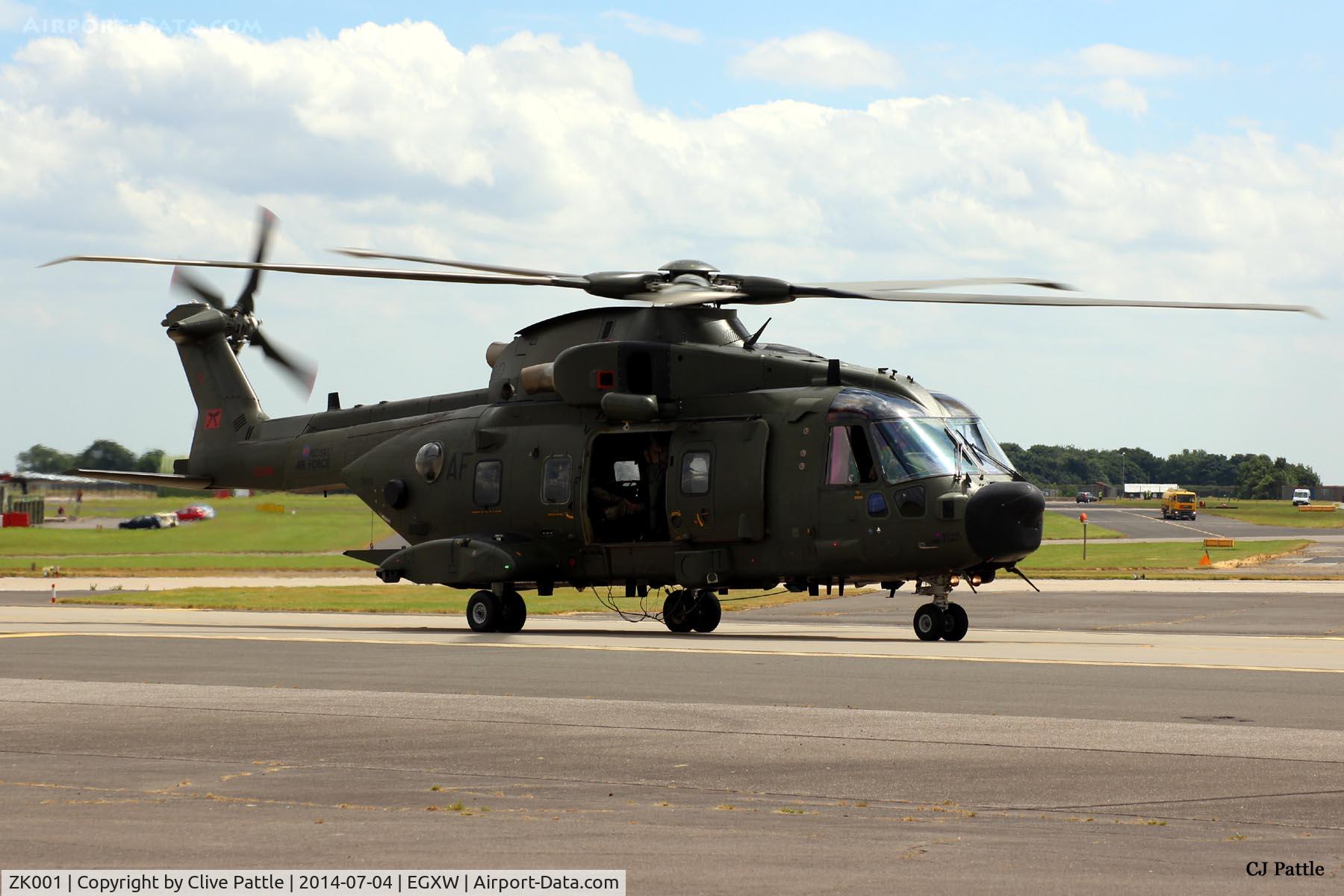 ZK001, 2006 AgustaWestland EH-101 Merlin HC.3A C/N 50160/512011/DEN11, Taxy to static display at RAF Waddington Airshow 2014