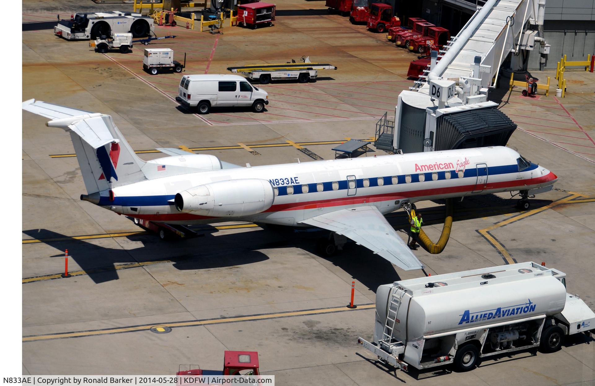N833AE, 2002 Embraer ERJ-140LR (EMB-135KL) C/N 145629, Gate D6 DFW