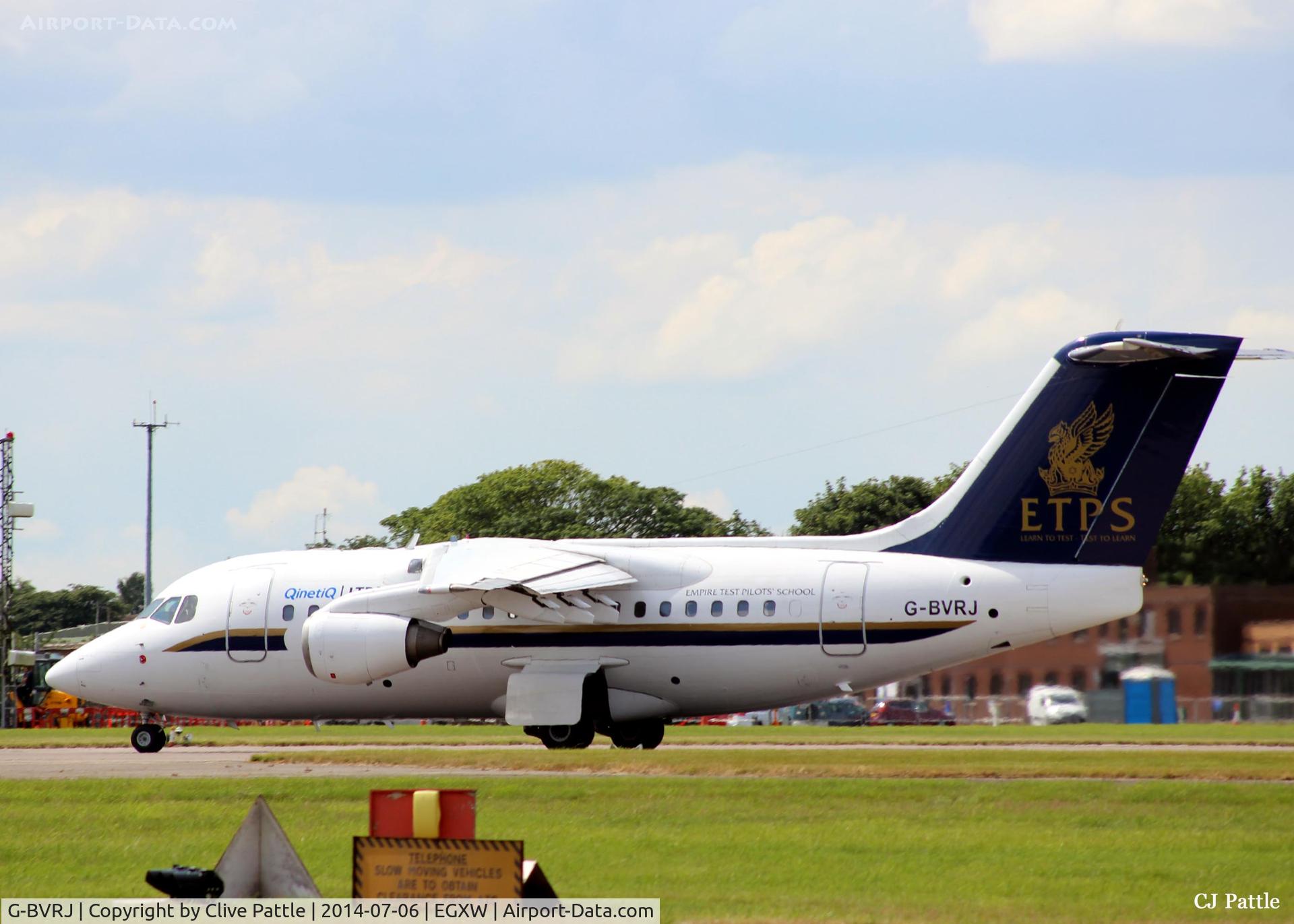 G-BVRJ, 1994 British Aerospace Avro 146-RJ70 C/N E1254, Lined up for take off at RAF Waddington EGXW