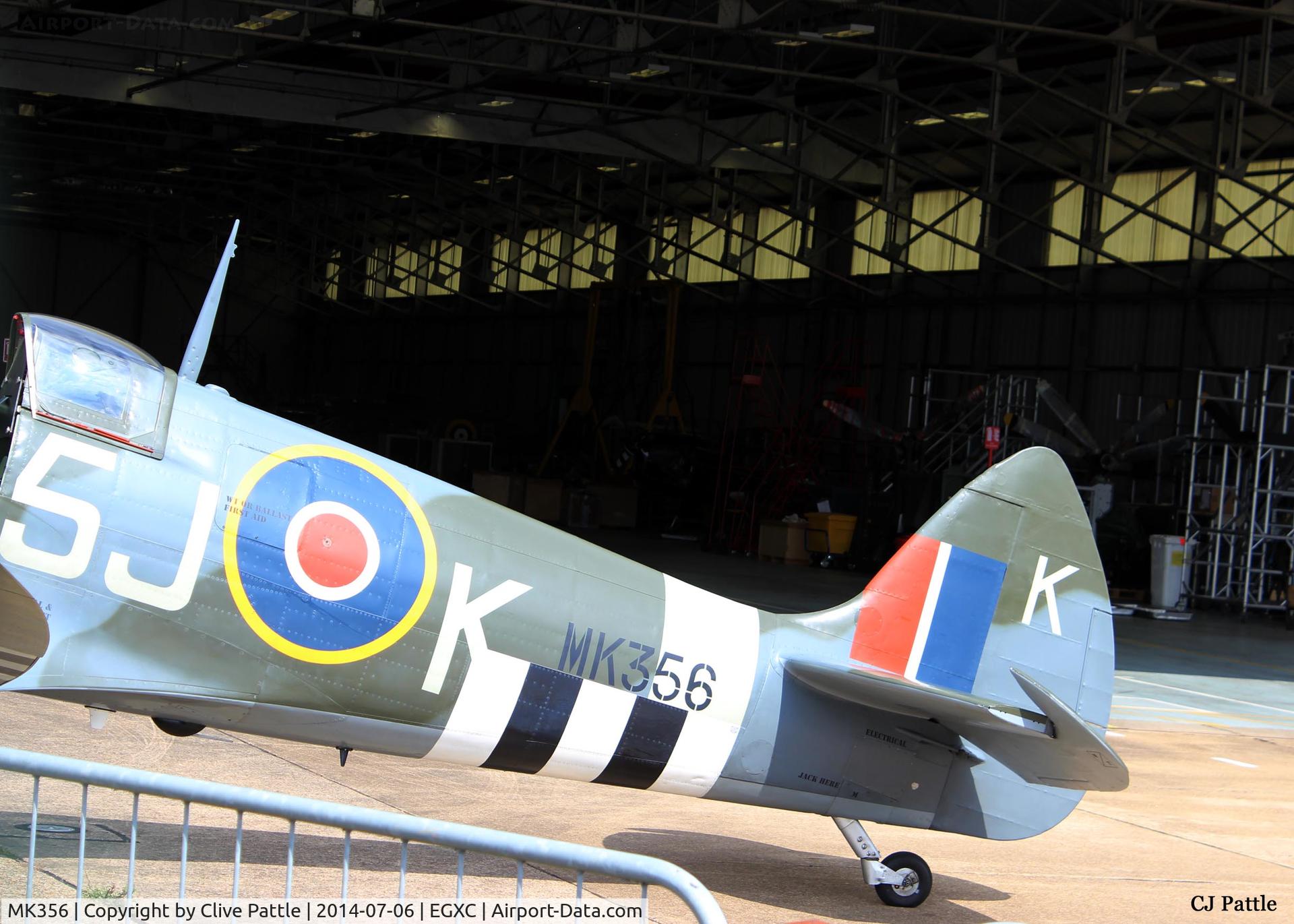 MK356, 1944 Supermarine 361 Spitfire LF.IXc C/N CBAF.IX.1561, Parked up at the BBMF hangar, RAF Coningsby