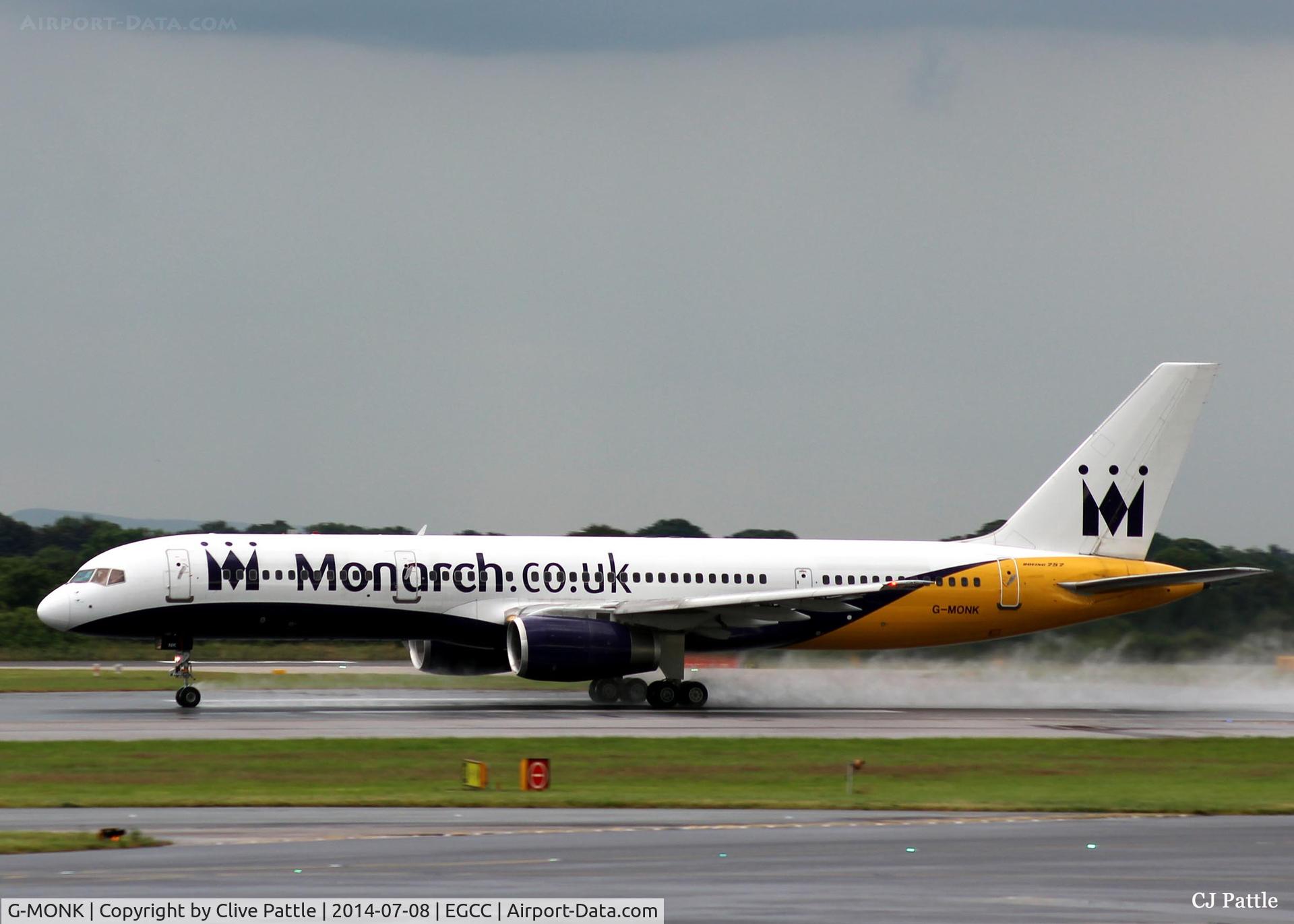 G-MONK, 1988 Boeing 757-2T7 C/N 24105, Take off roll at EGCC